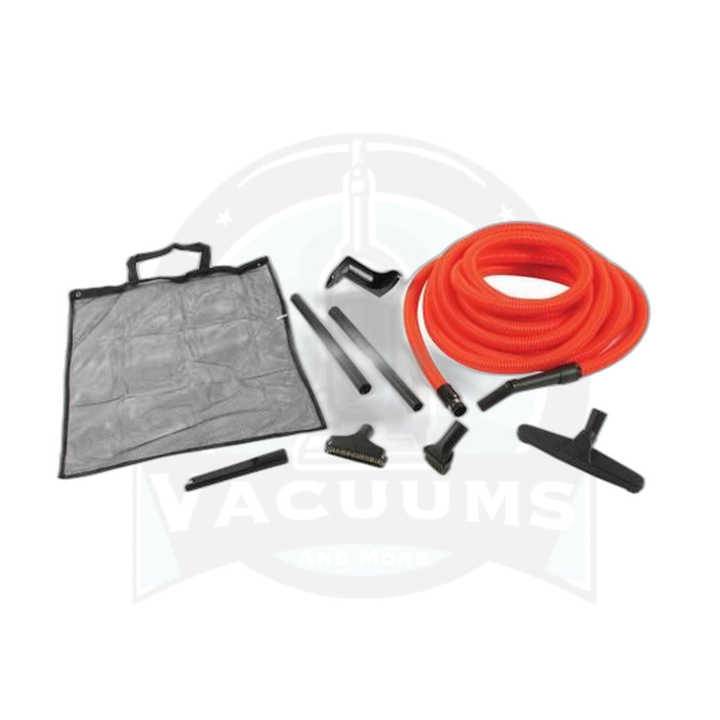 Central Vacuum Garage Deluxe Kit, 50' Orange Hose & Tool Set