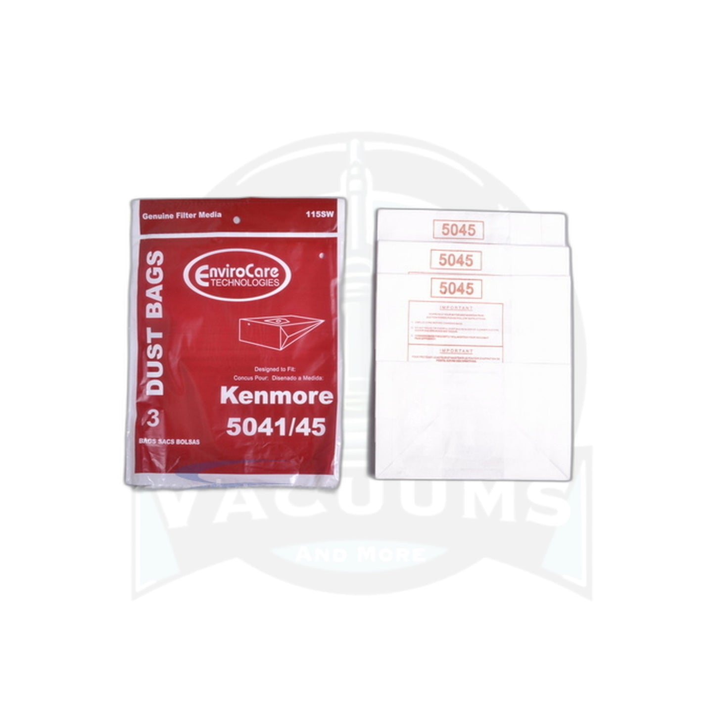 Canister Paper Bags - Kenmore 5041/5045 - 3 Pack - Type H - Kenmore