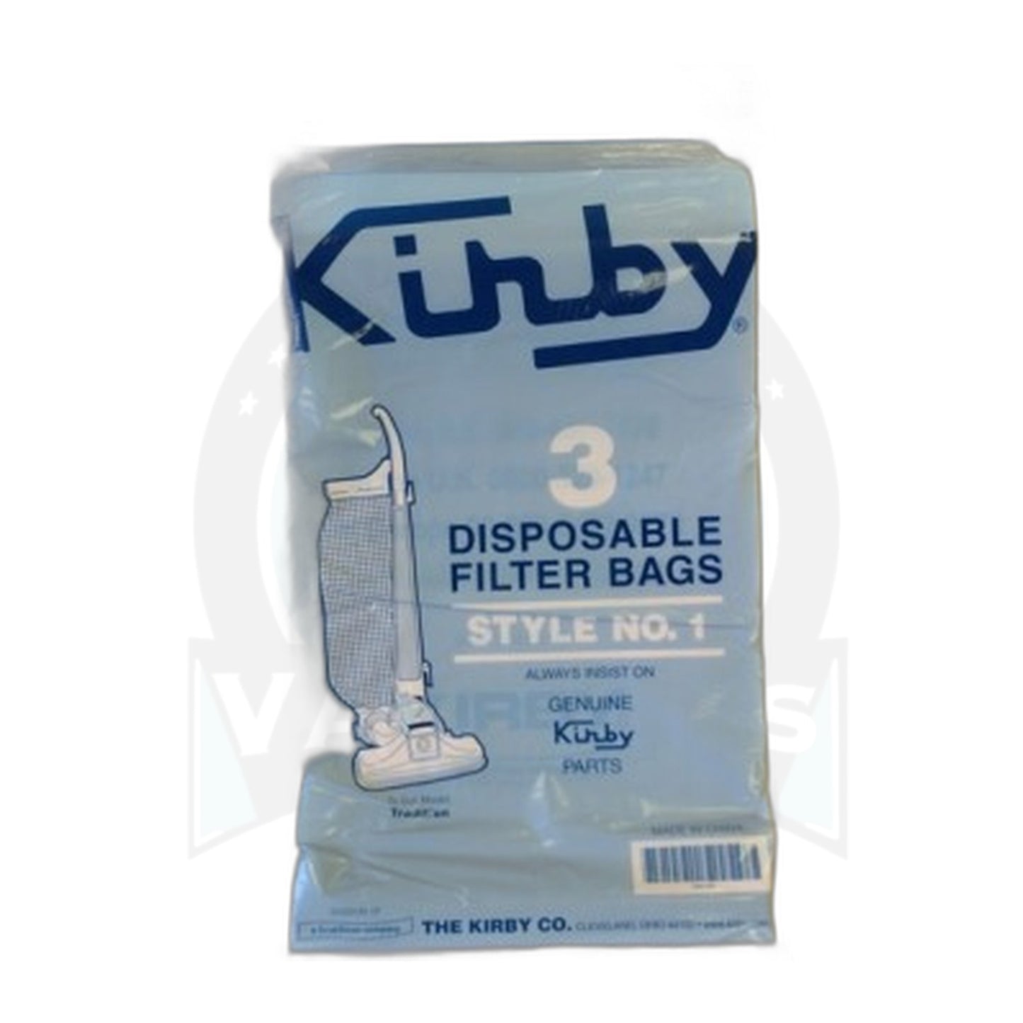 Kirby Style 1 Original Standard Vacuum Bags, 3-Pack (Horizontal Oval Hole)