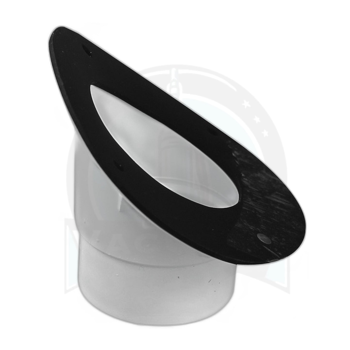 Vaculine Curved Flange Coupling / Intake Fitting, White - Central Vacuum