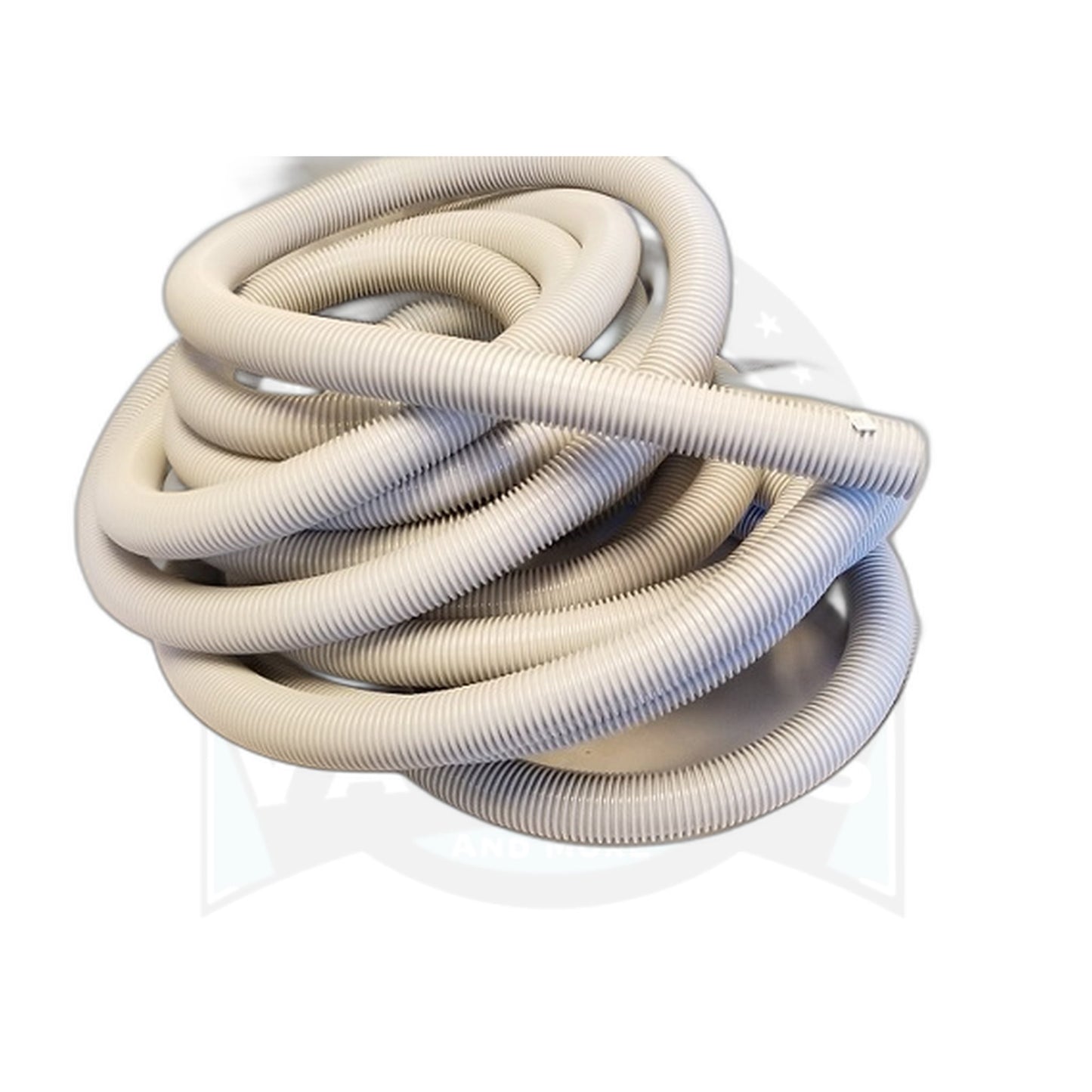60' x 1-3/8" Ultralite Crushproof Vacuum Hose, Light Grey