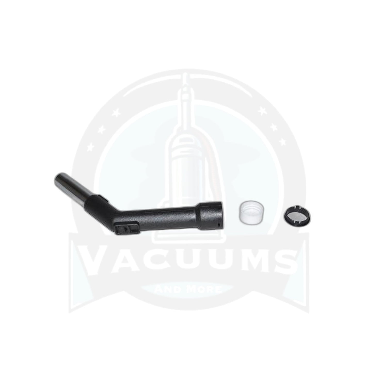 Curved Hose End - 1.25 Inch Metal with Repair Kit, Black - Vacuums and More