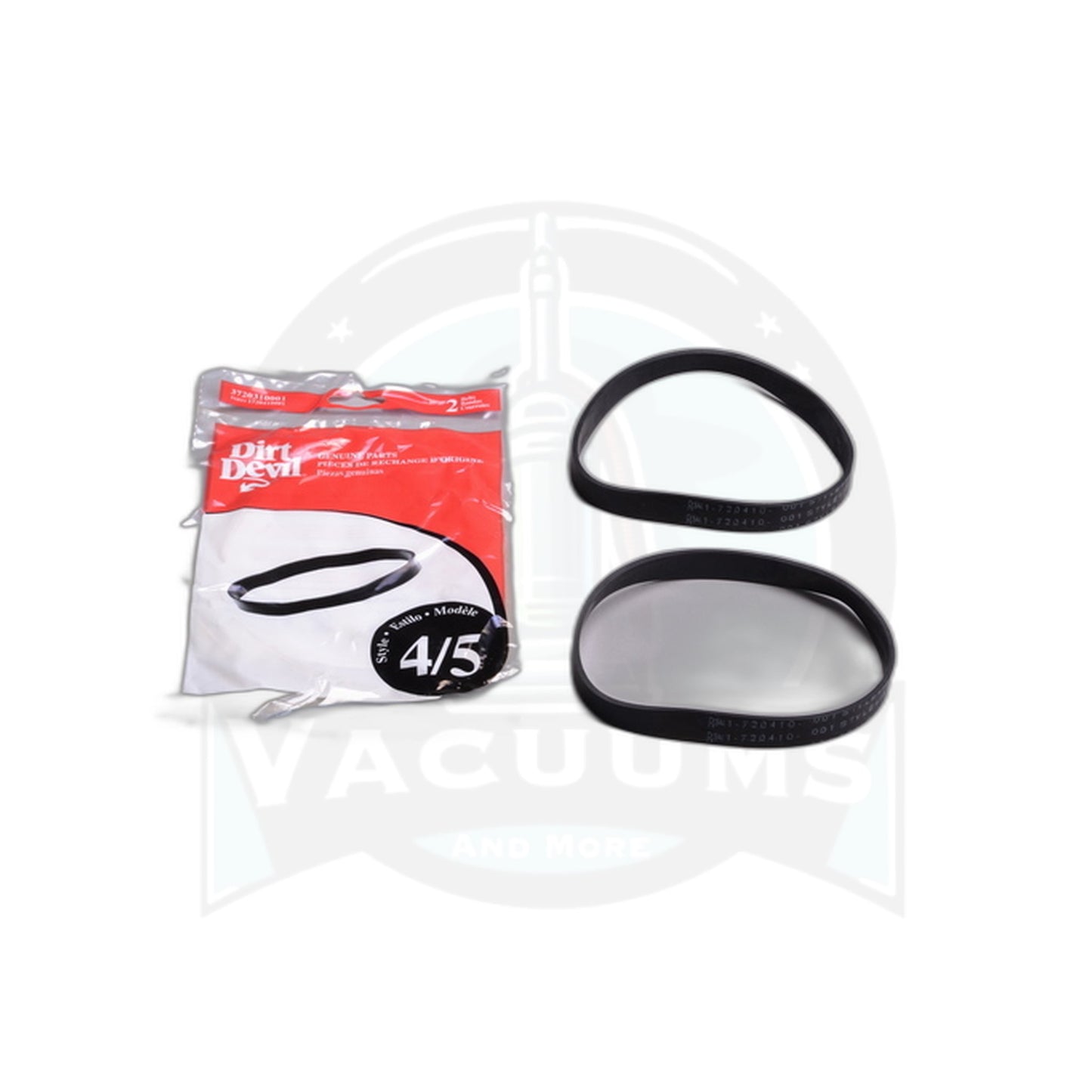 Dirt Devil Style 4/5 Flat Belt - 2 Pack - Featherlite, Swivel Glide, Vision Uprights - Dirt Devil