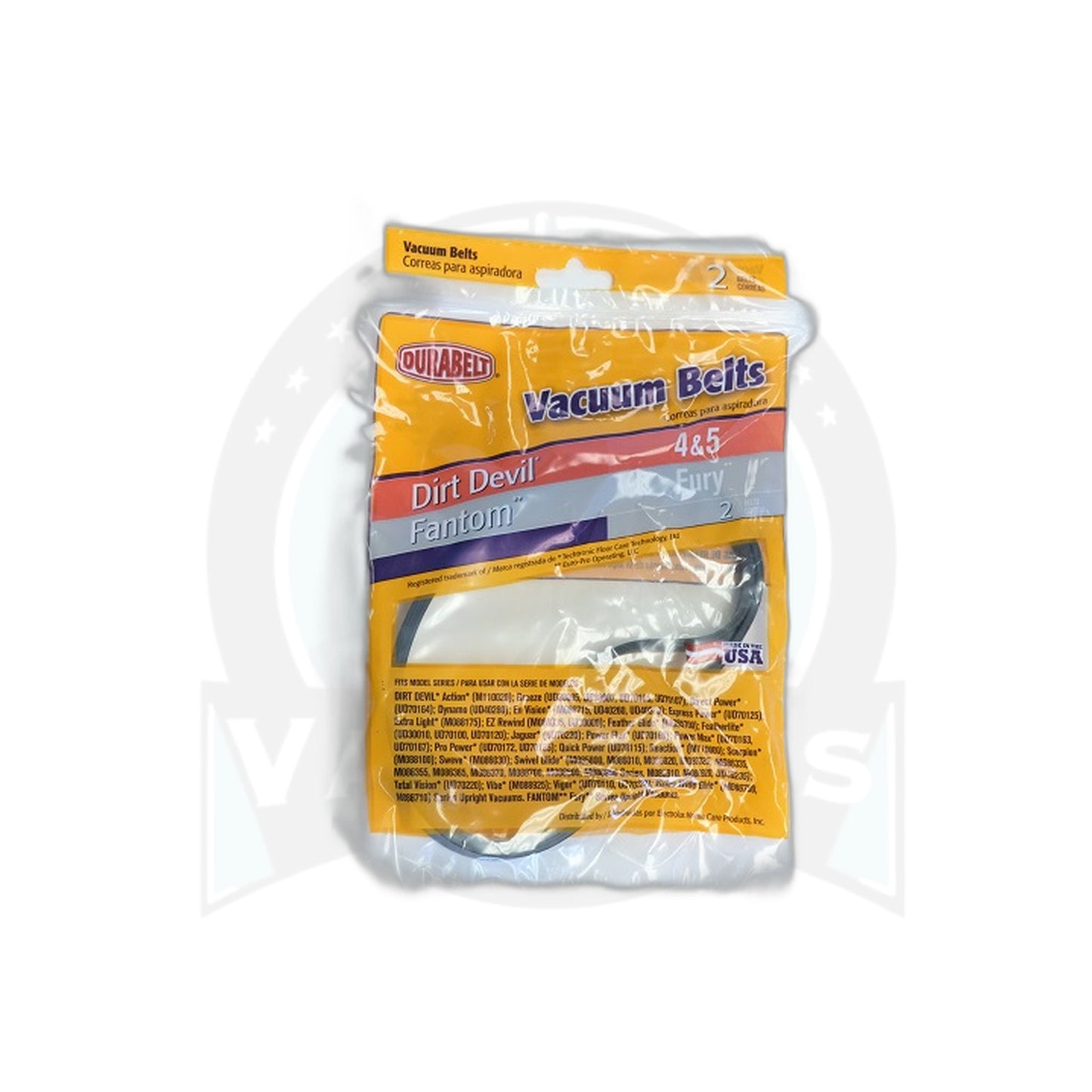 Dirt Devil Style 4 & 5 Vacuum Belt, 2-Pack (Replaces 1720410001)