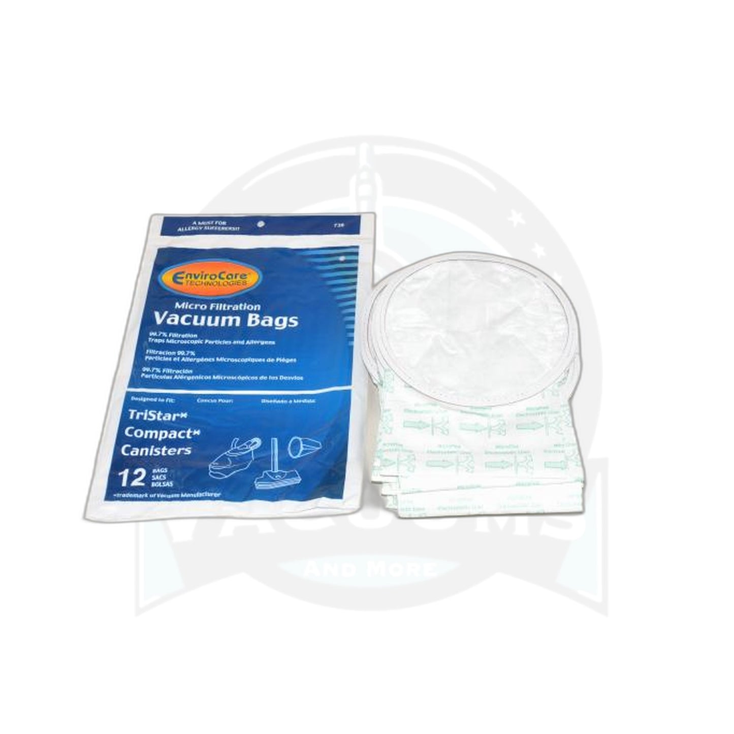 Compact/TriStar Canister Micro Paper Bags - 12 Pack (Envirocare) - Vacuums and More