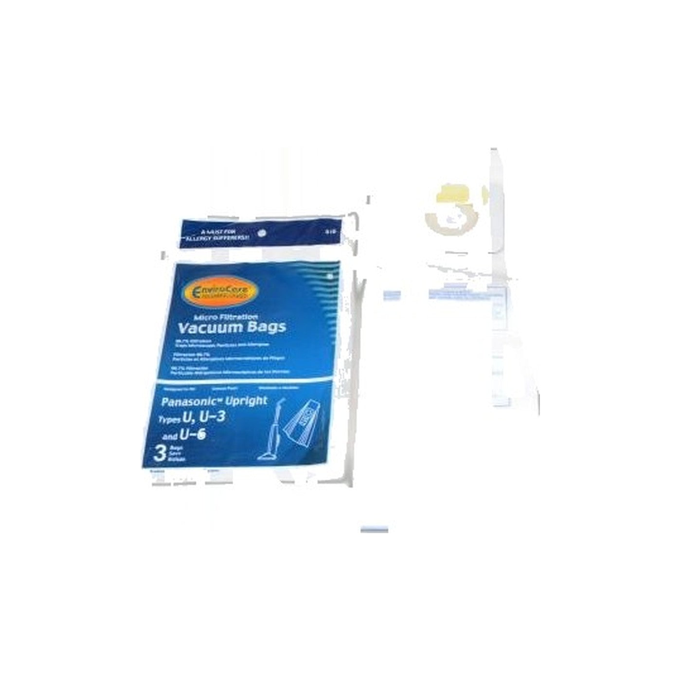 Micro Upright Paper Bags - Panasonic U-3/U-6 - 3 Pack