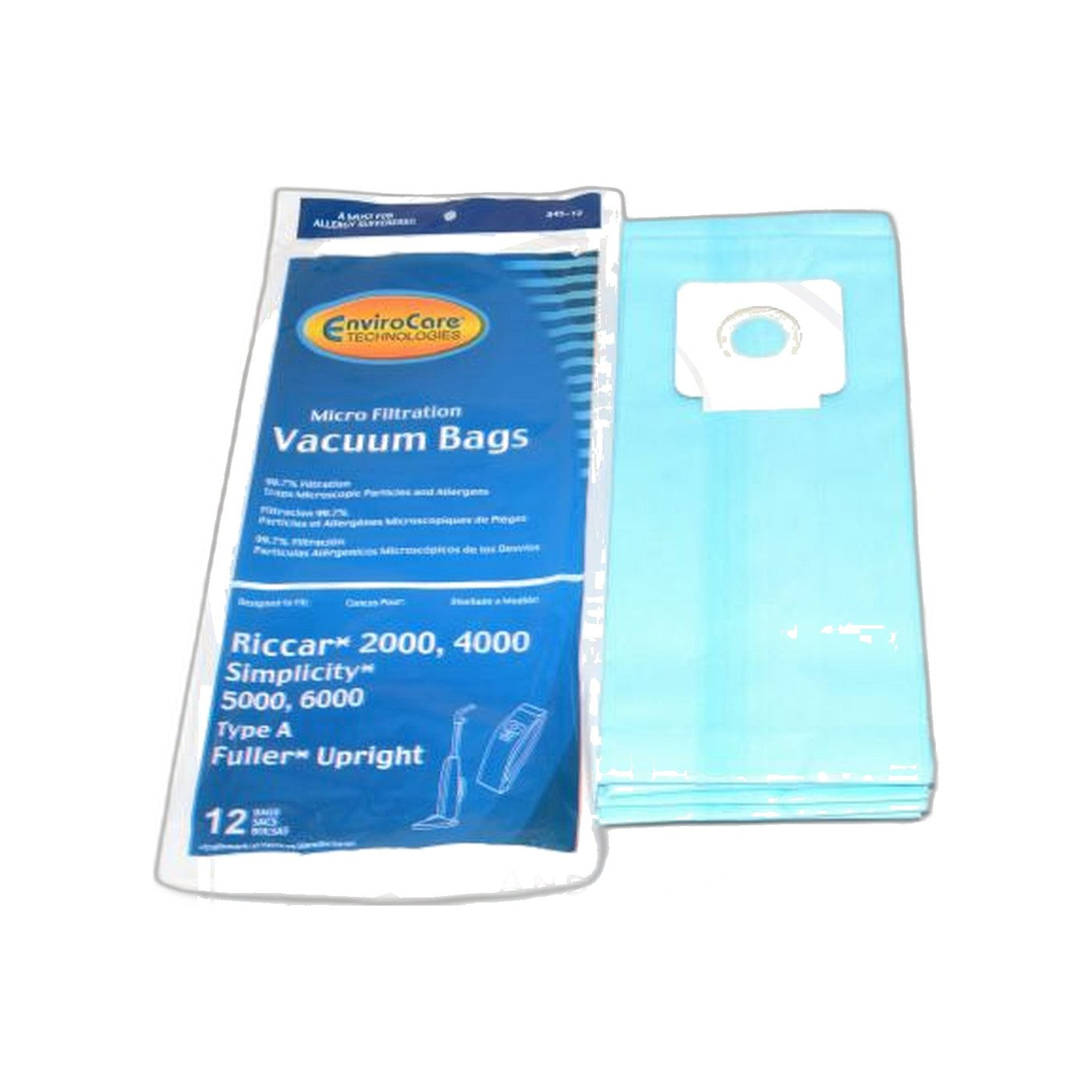 Clean Max Type A Paper Bags - Fits Carpet Pro CPU-1, CPU-2 Series - 12 Pack