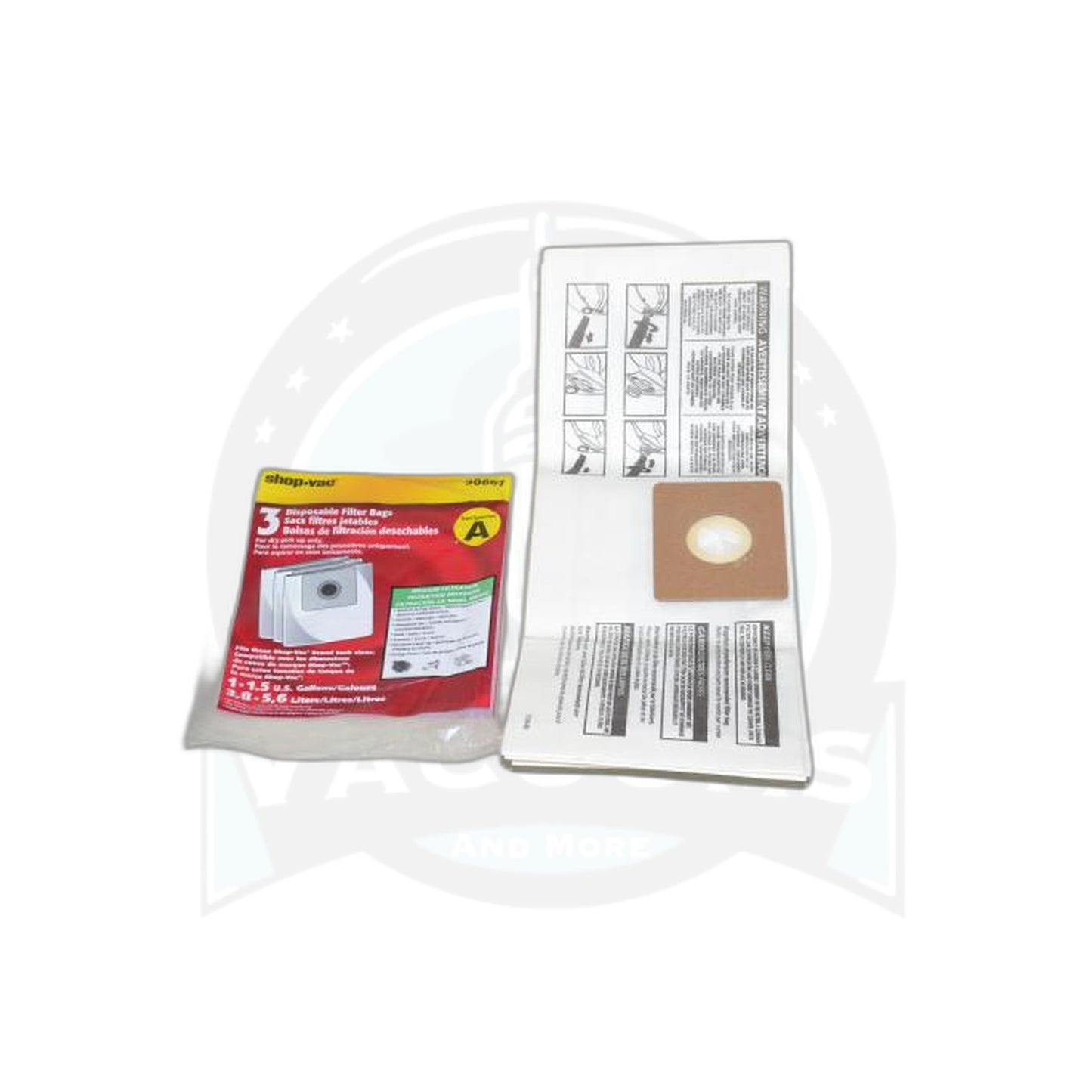 Shop-Vac Type A Paper Bags - 1.5 Gallon, 3 Pack - ShopVac