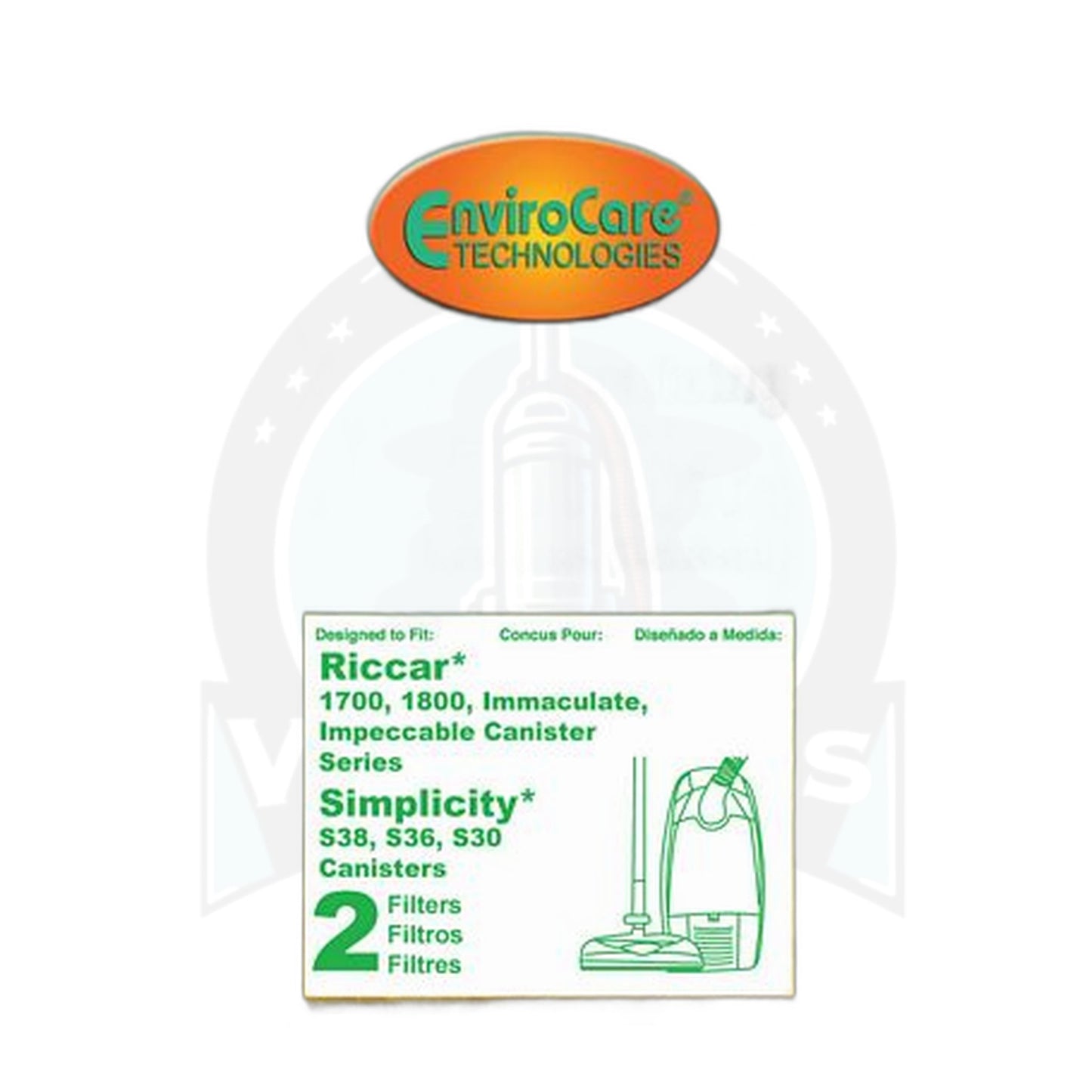 Riccar RF17 / 1800 & Simplicity SF13 S-Class Canister HEPA Filter, 2-Pack