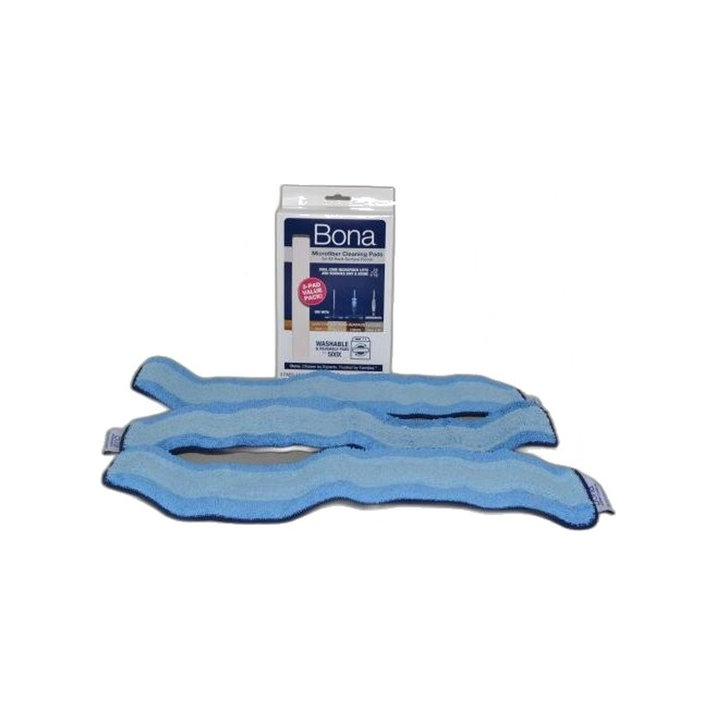 Bona Blue Microfiber Clean Pads 4x15" 3-Pack