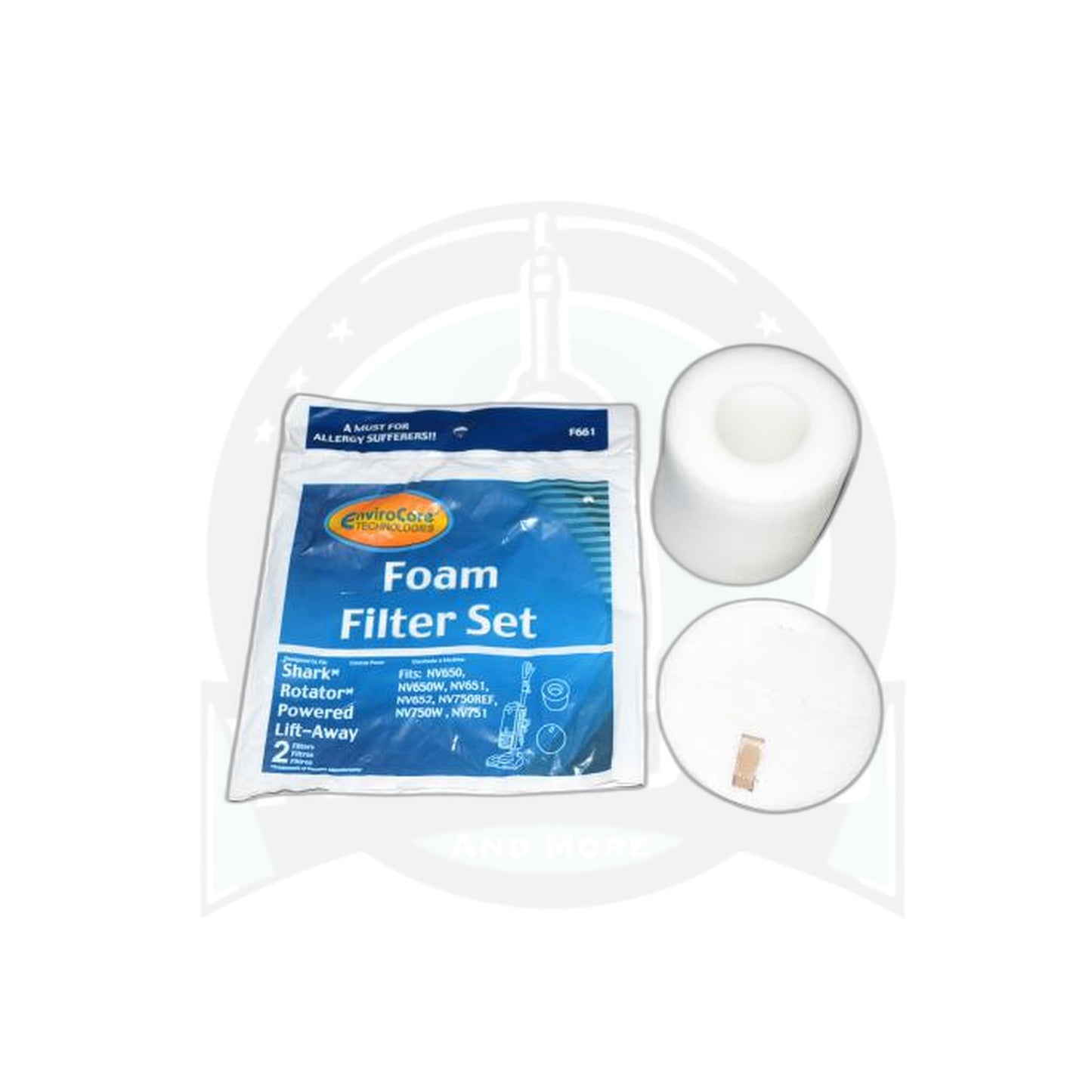 Shark Navigator NV650/NV750 Bagless Vacuum Foam Filter, 2-Pack - Shark