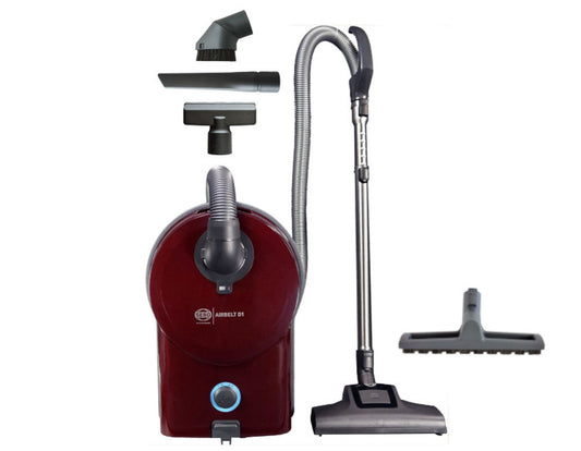 AIRBELT D1 Turbo, with turbo nozzle (8365GS) and parquet brush (black cherry)