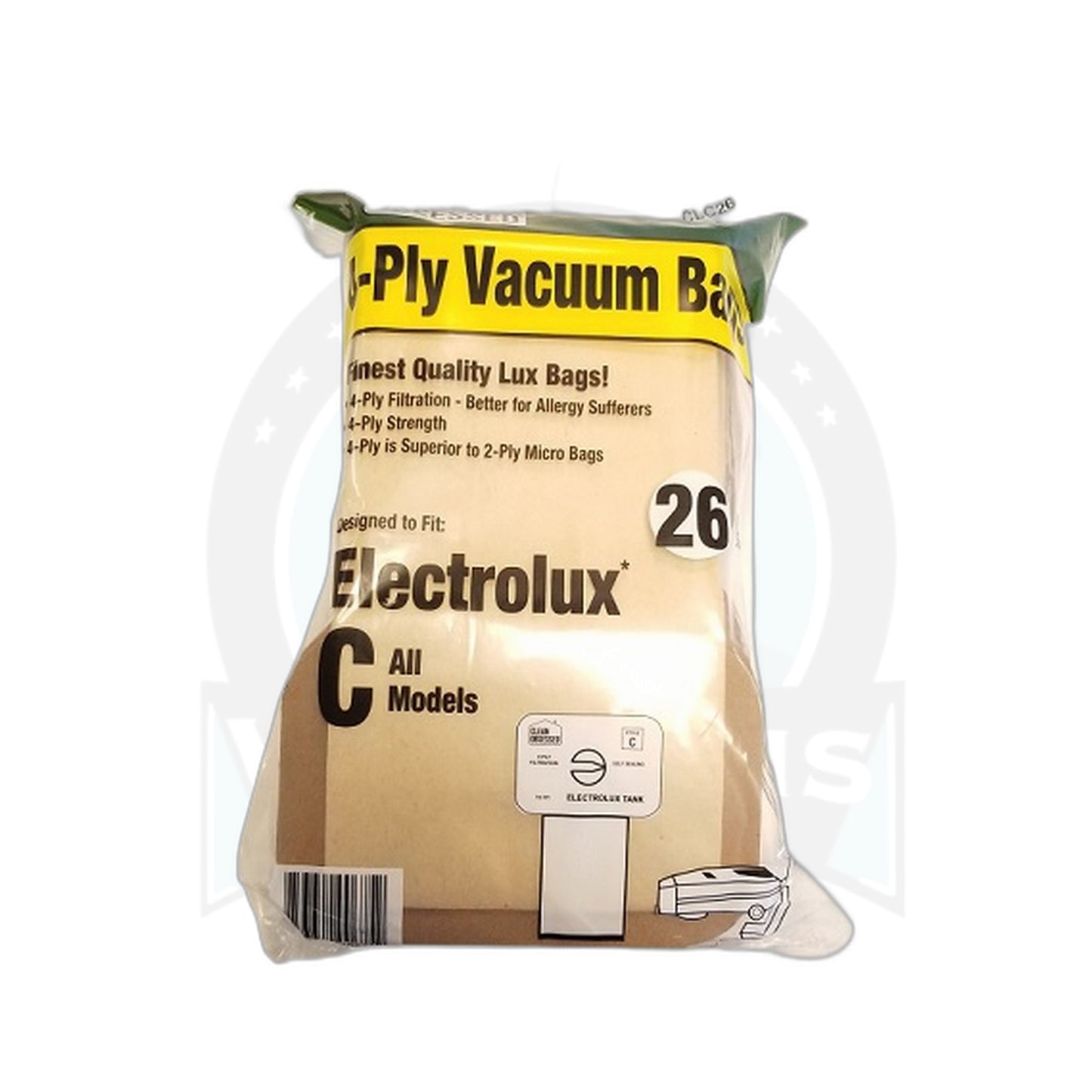 Lux Canister 4-Ply Paper Vacuum Bags, 26-Pack