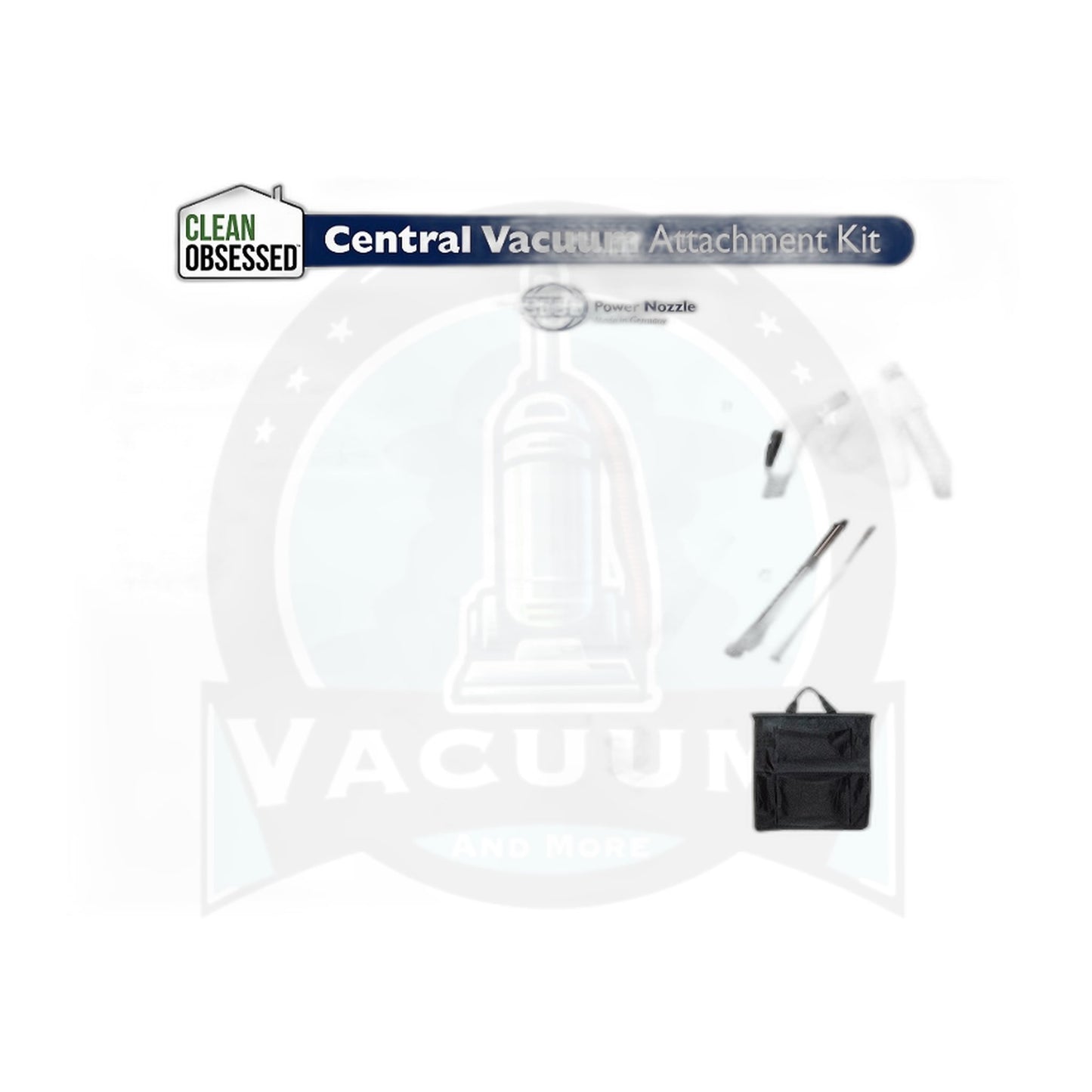 Clean Obsessed SEBO Central Vac Kit - 35' Pigtail Hose, 12" White Powerhead