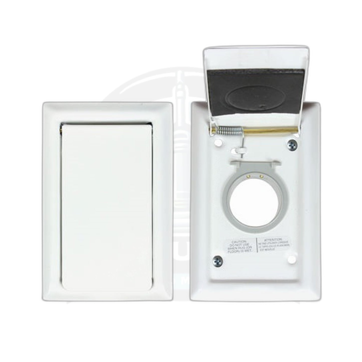VacuMaid White Metal Standard Inlet Valve with Low-Voltage Pin Jacks