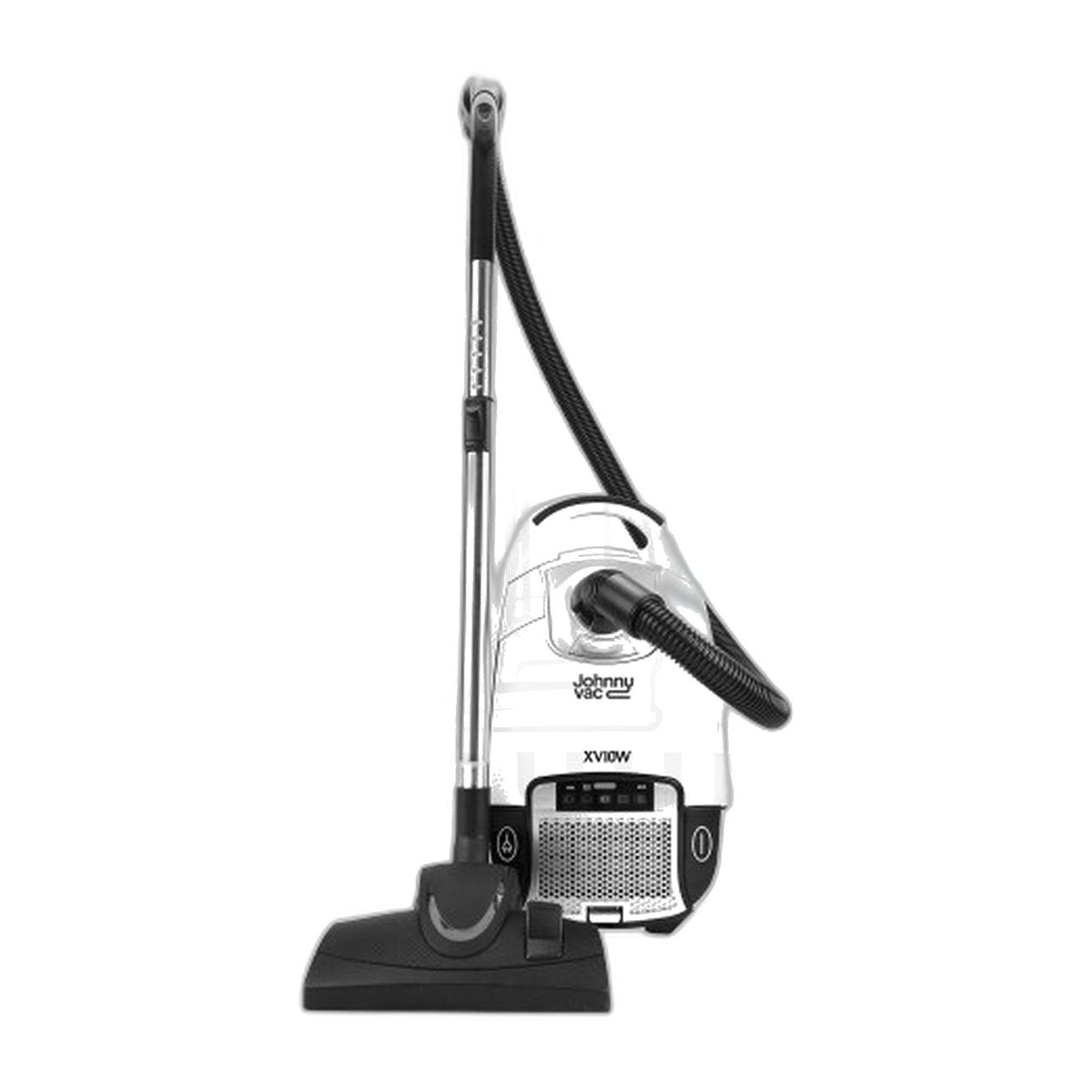 Johnny Vac XV10 White Straight-Suction Canister Vacuum, HEPA