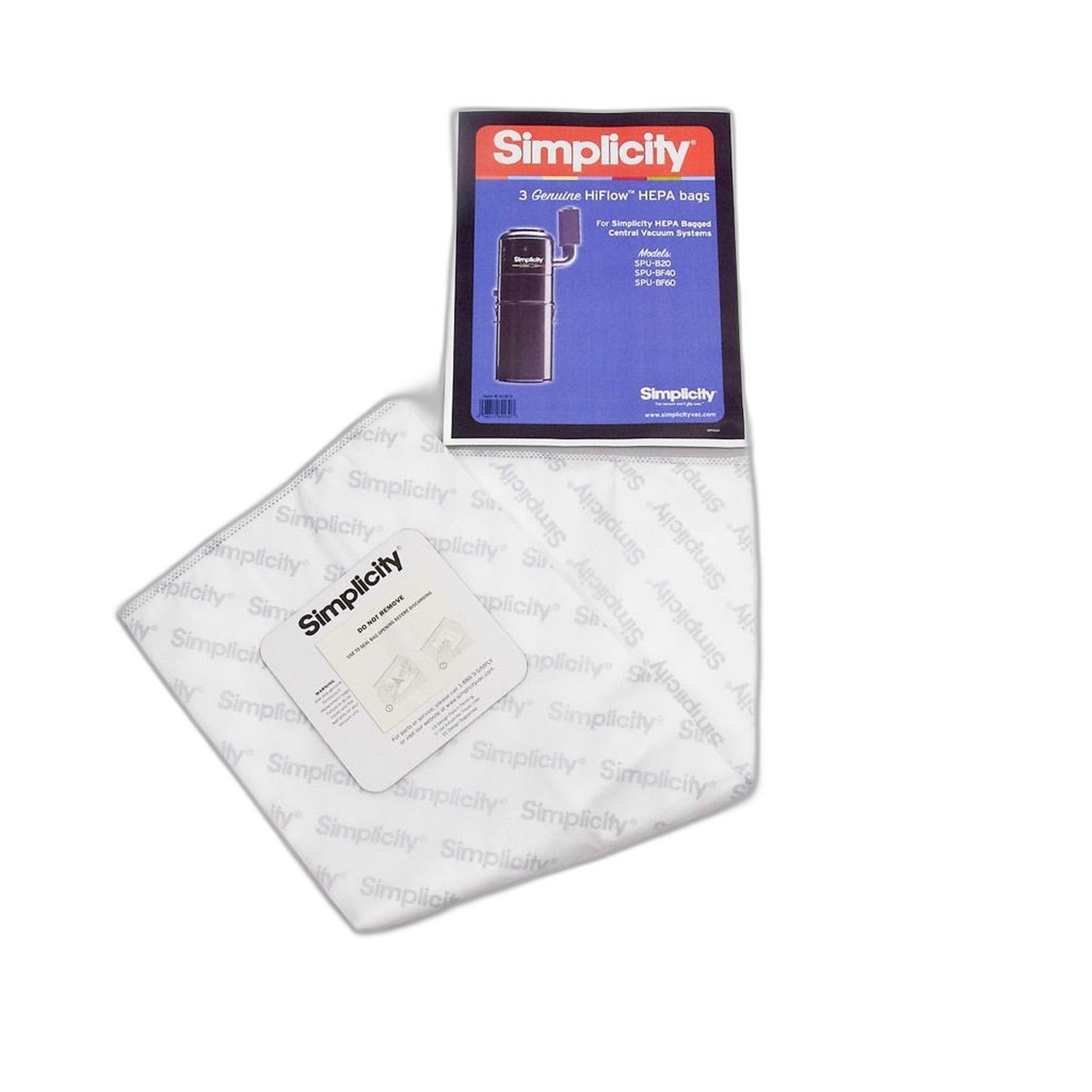 Simplicity Genuine HEPA Media Central Vacuum Bags, 3-Pack