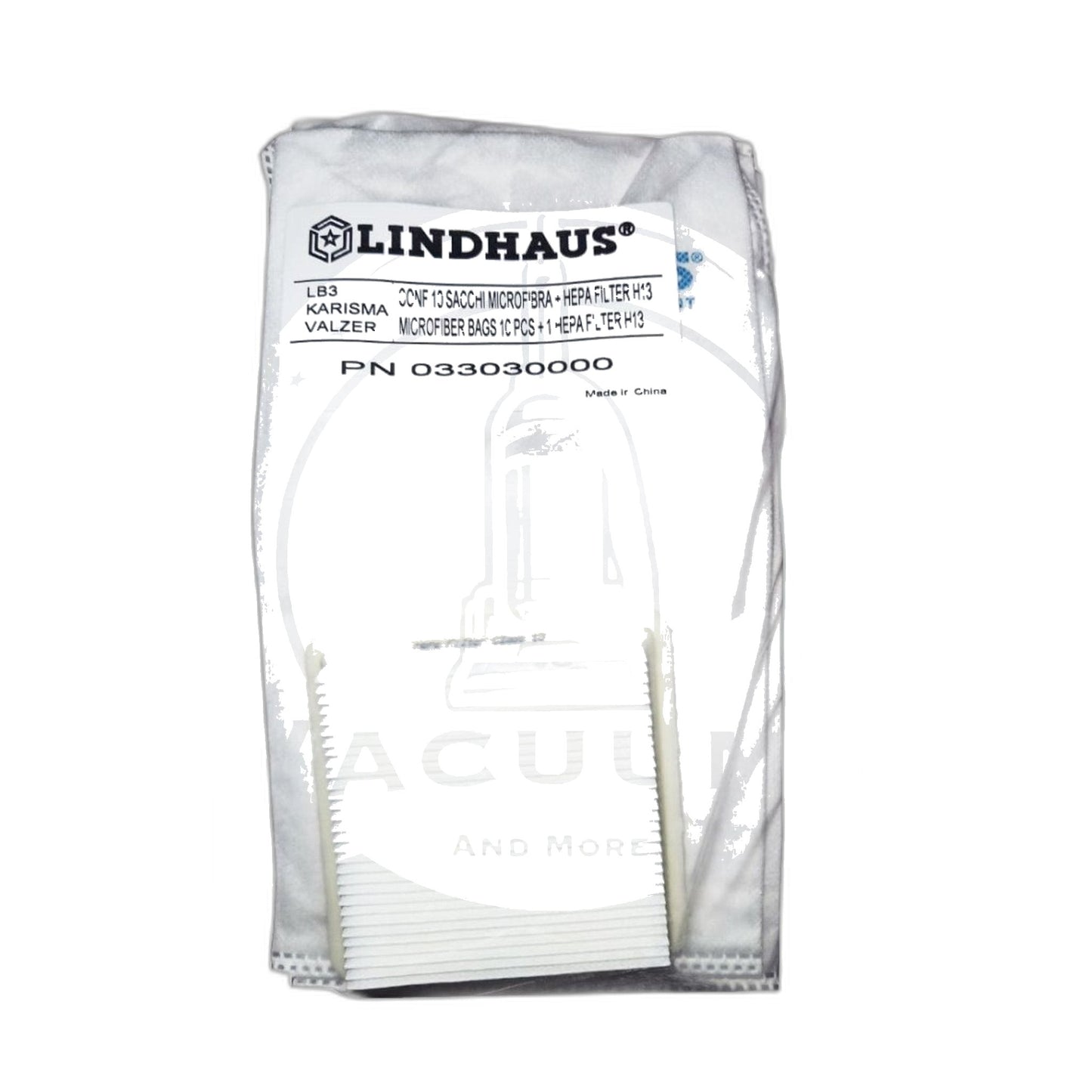 Lindhaus LB3 / Valzer Microfiber Bag Package with HEPA H13