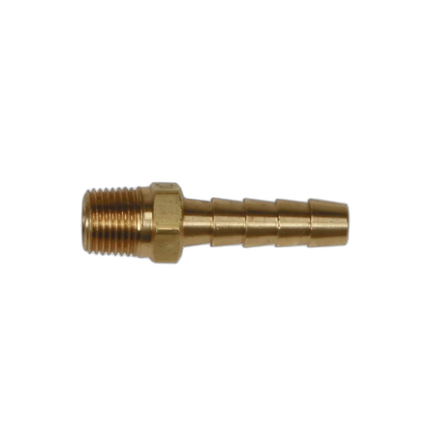 Powr-Flite Brass Hose Barb Fitting, 1/8 in. NPT Male x 1/4 in. Hose