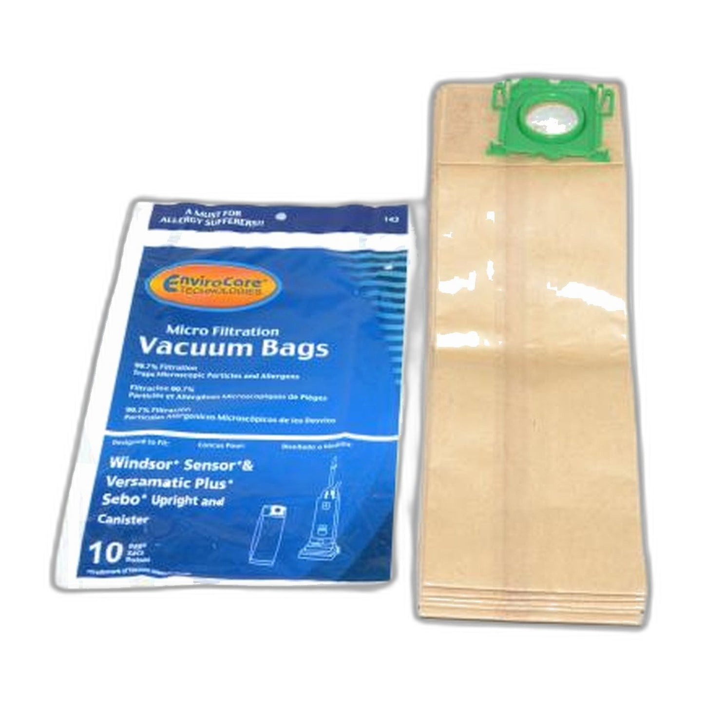 Windsor Micro Filtration Vacuum Bags for S12, S15, SR and XP Series Uprights — 10 Pack