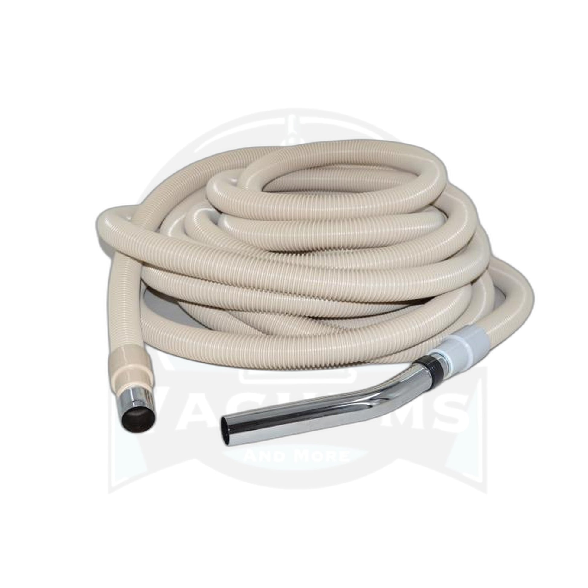 Central Vacuum 50-Foot Non-Electric Hose Assembly - White with Metal Ends - Fit All