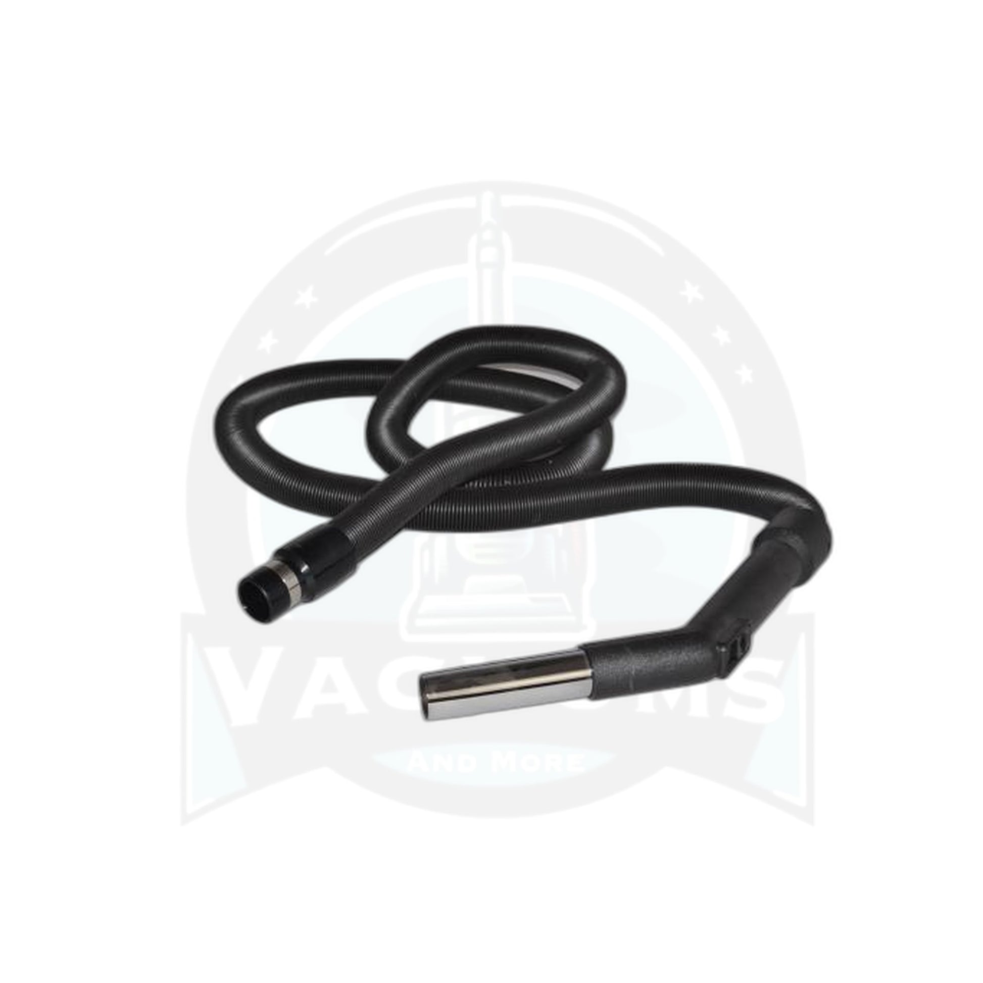Central Vacuum Stretch Hose 6 to 30 Foot Black with Swivel Grip and Cuff - Fit All