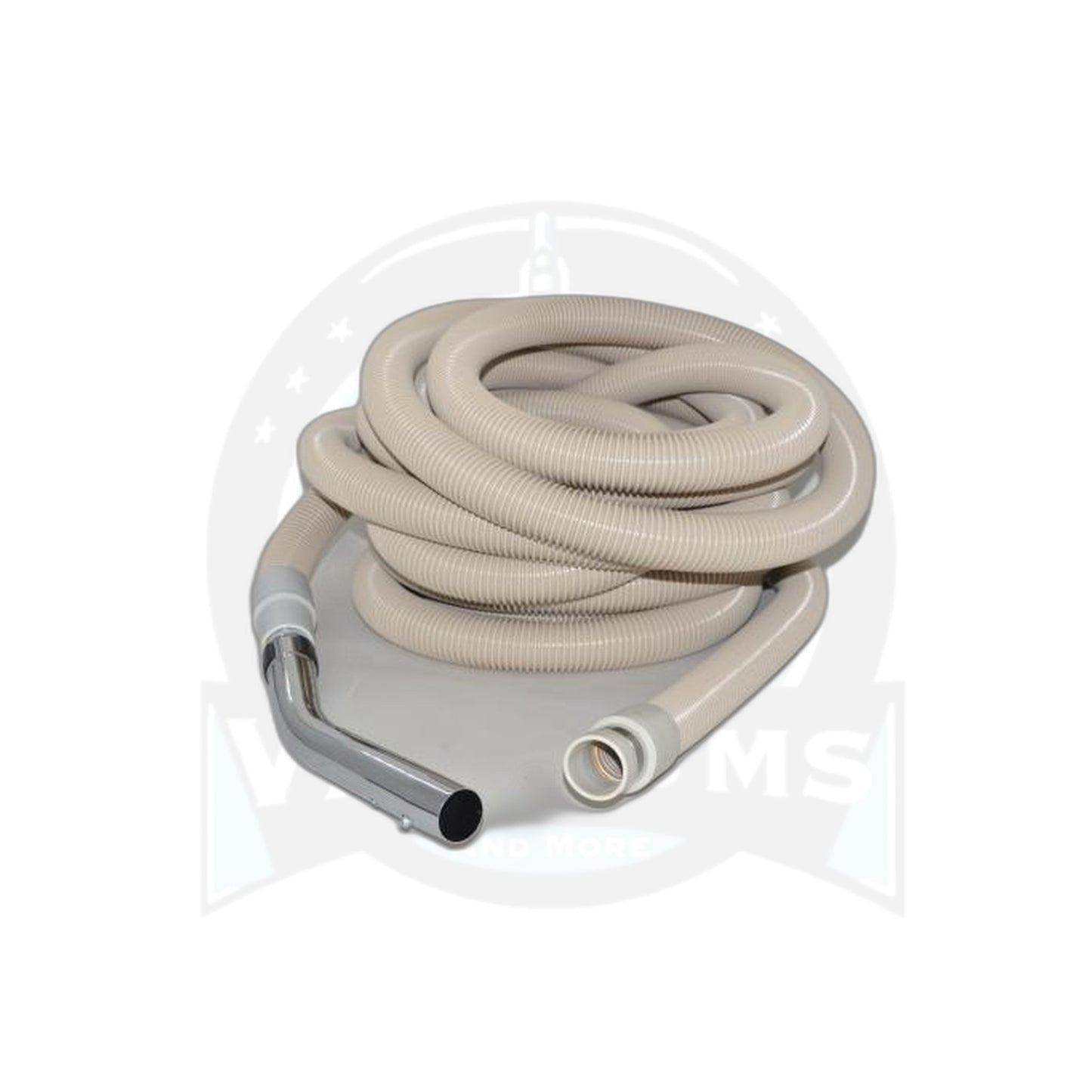 Central Vacuum Hose - 30 Ft White Complete with On/Off Button