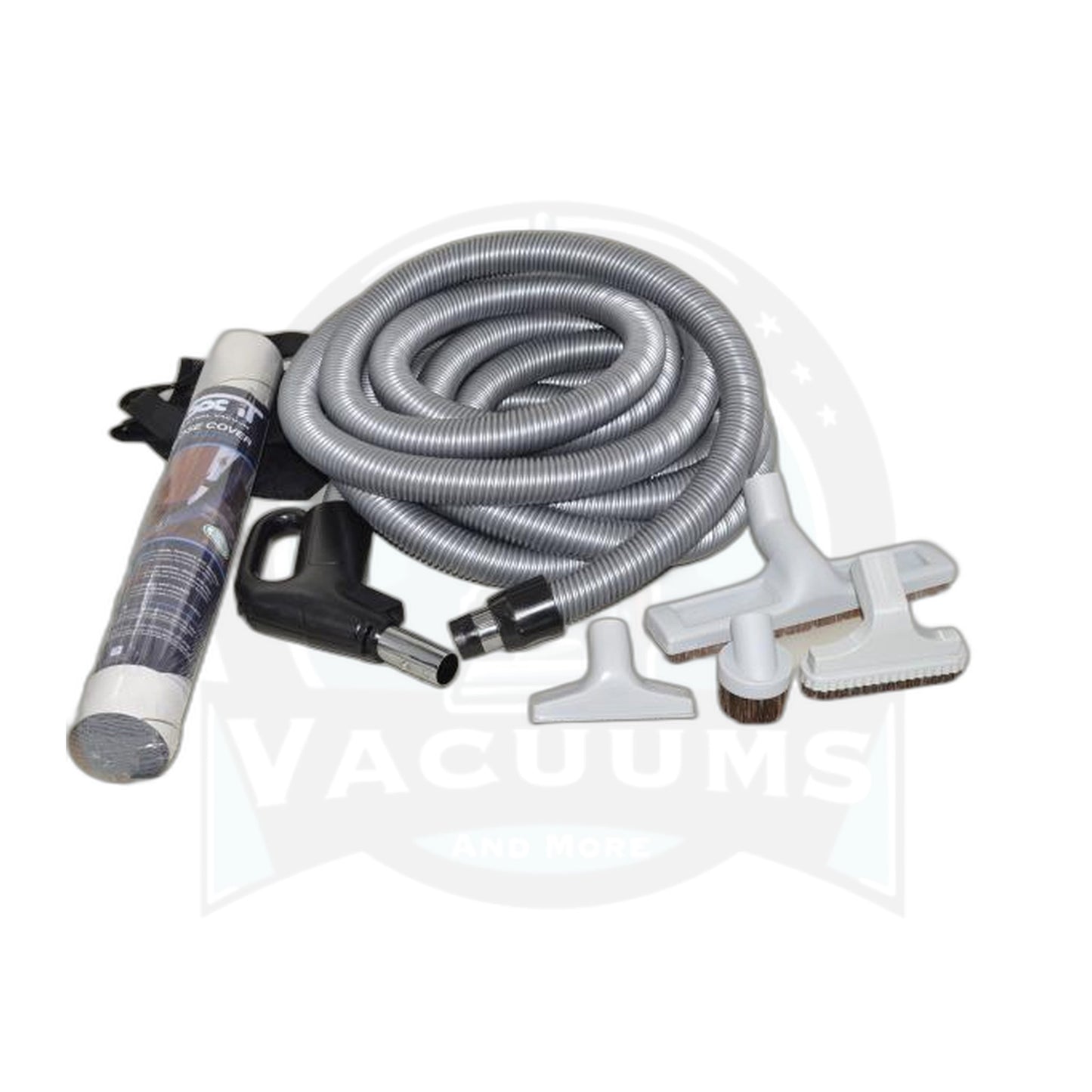 Central Vacuum Attachment Kit - 30 Ft Low Voltage Hose with 5-Piece Tool Set
