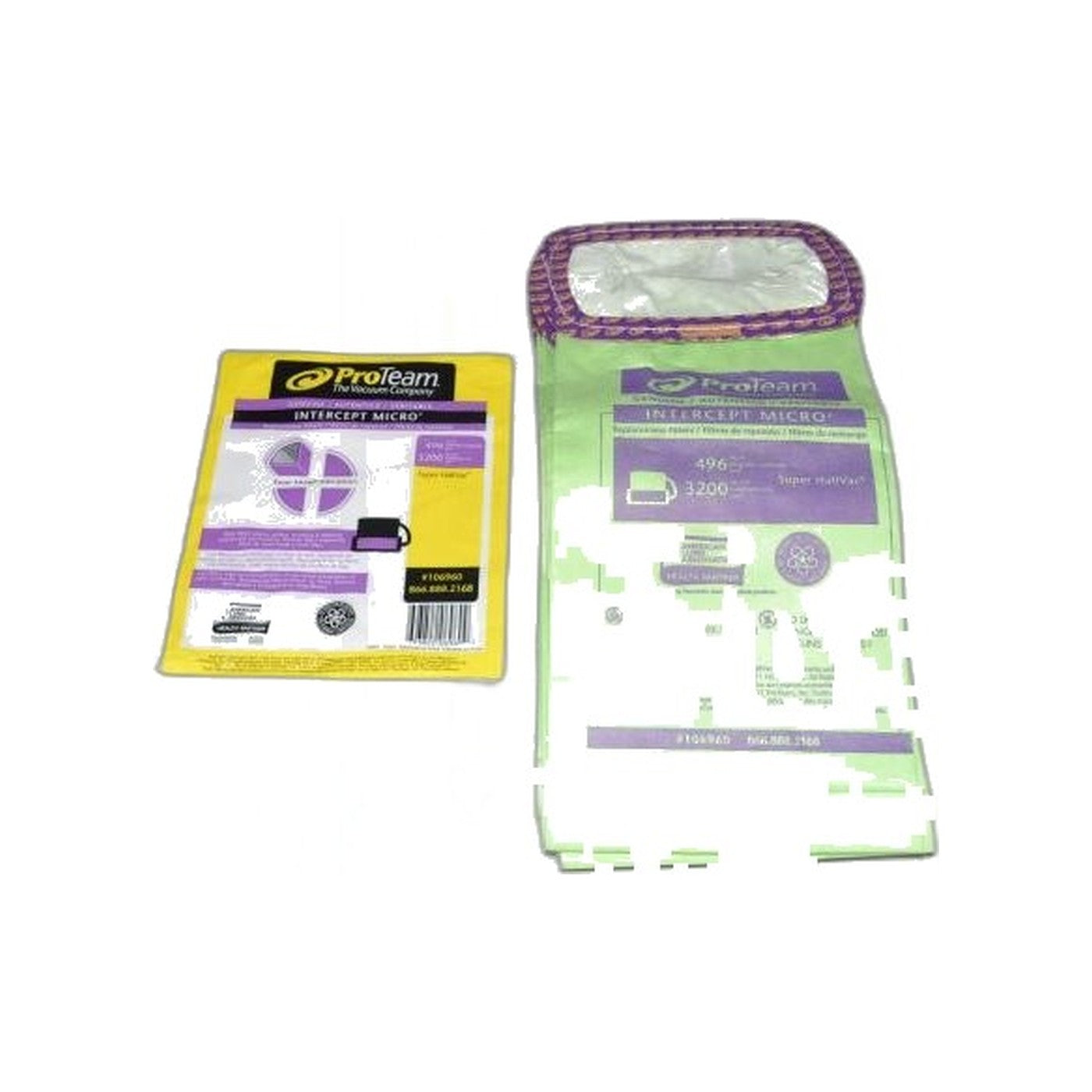 Intercept Micro Filter Bags - ProTeam Super HalfVac Pro, 6 Qt, 10-Pack