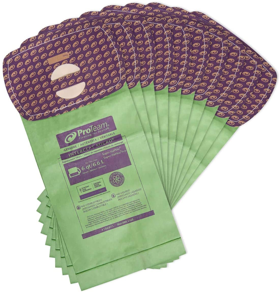ProTeam 106973 Closed-Collar 6-Qt Bags, 10-Pack