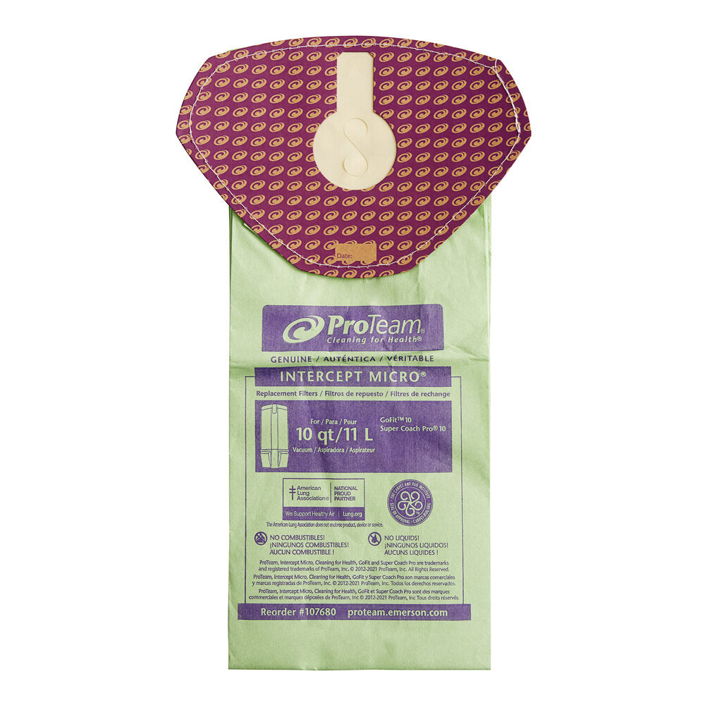 ProTeam 107680 Closed-Collar 10-Qt Bags, 10-Pack