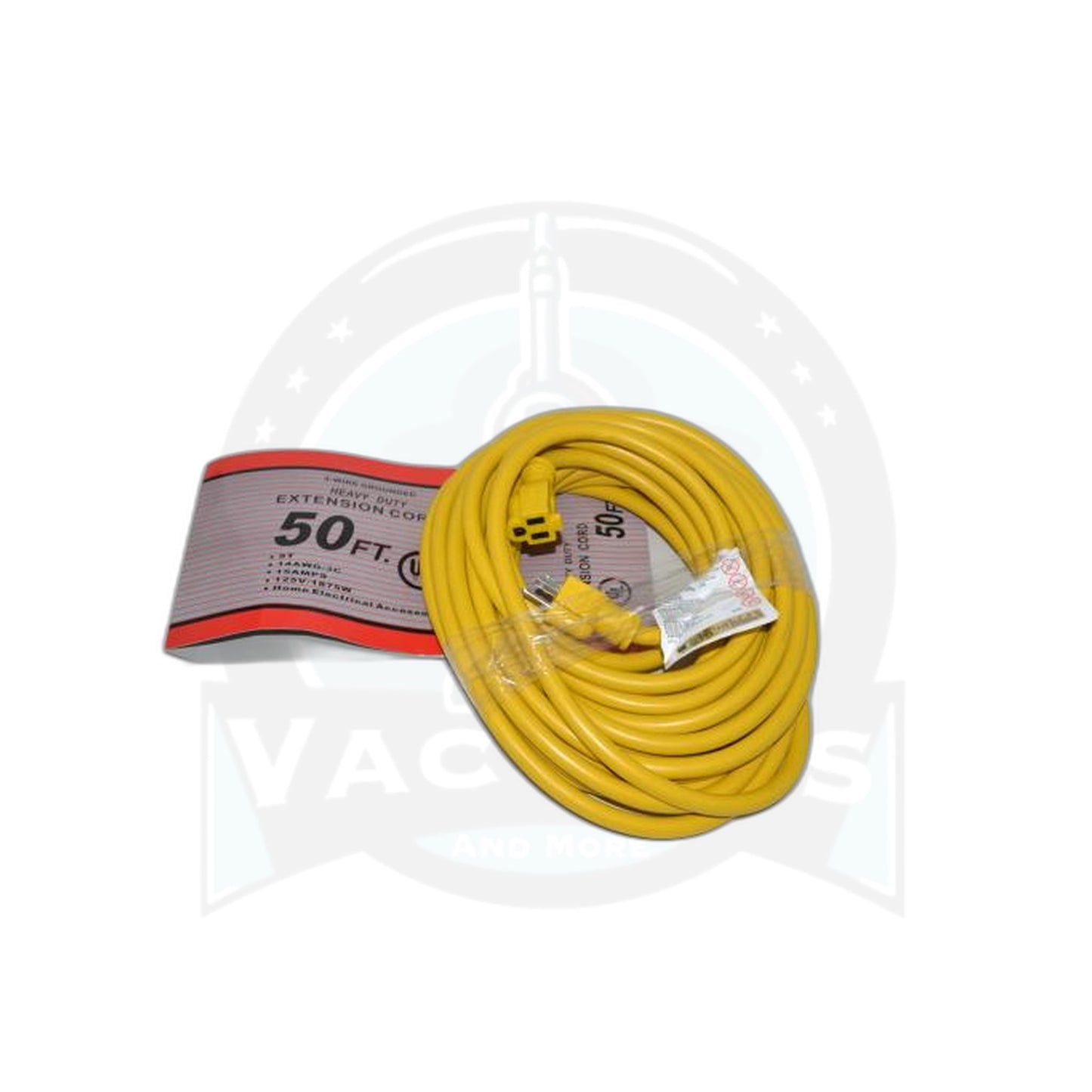 Commercial Floor Machine Cord - 50 Foot - 14/3 - 600V - Yellow - Vacuums and More
