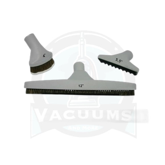 Universal 4-Pc Vacuum Tool Set, Light Grey 12" (Dust/Crevice/Floor/Upholstery)