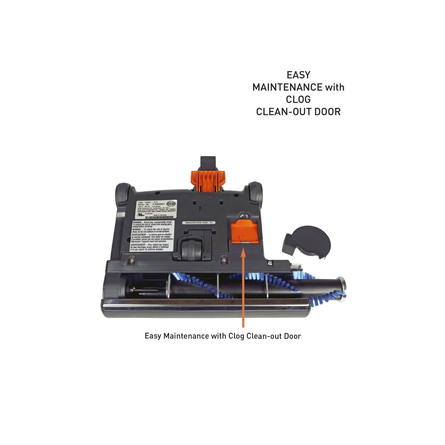 SEBO ET-2 Power Head with On/Off Switch — Black