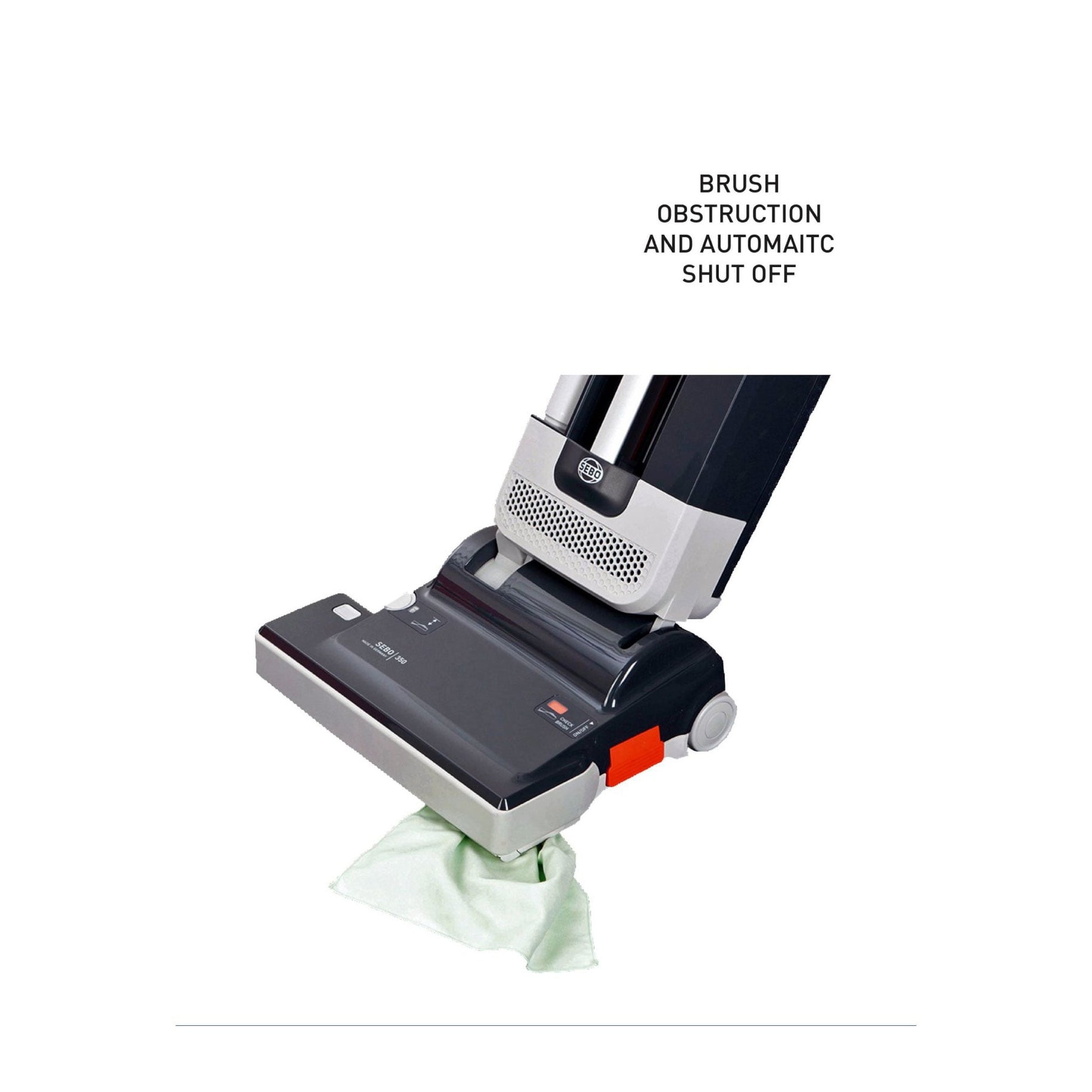 SEBO 350 MECHANICAL Bagged Upright Vacuum, Light Gray and Gray Black
