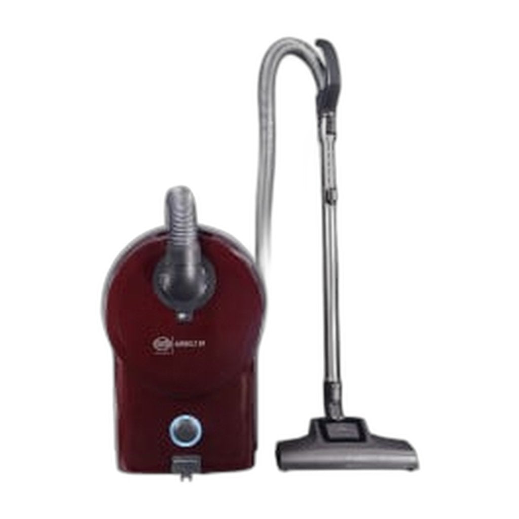 SEBO AIRBELT D1 Turbo Canister Vacuum with Turbo Nozzle and Parquet Brush (Black Cherry)