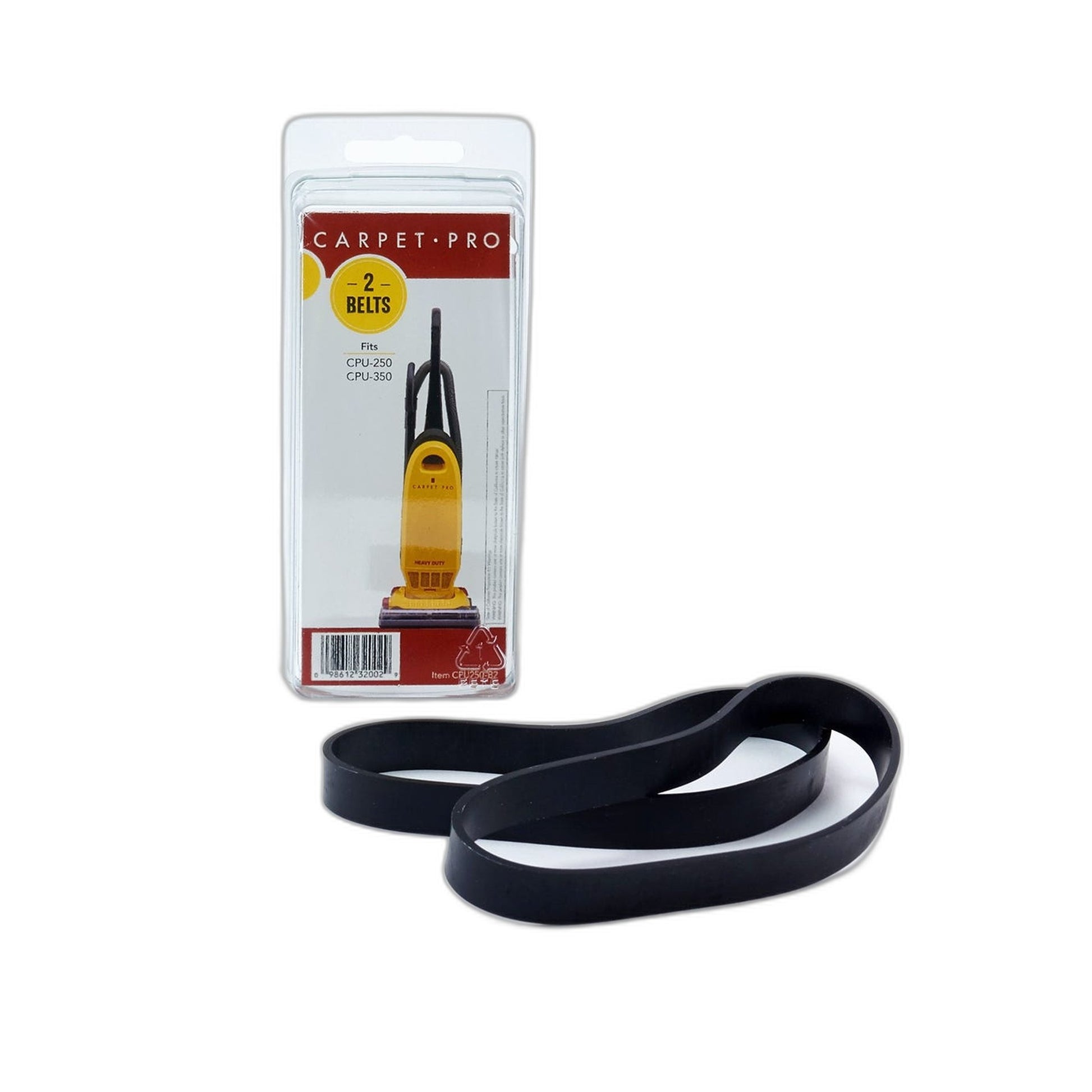 Carpet Pro Vacuum Belt for CPU-250 and CPU-350, 2-Pack
