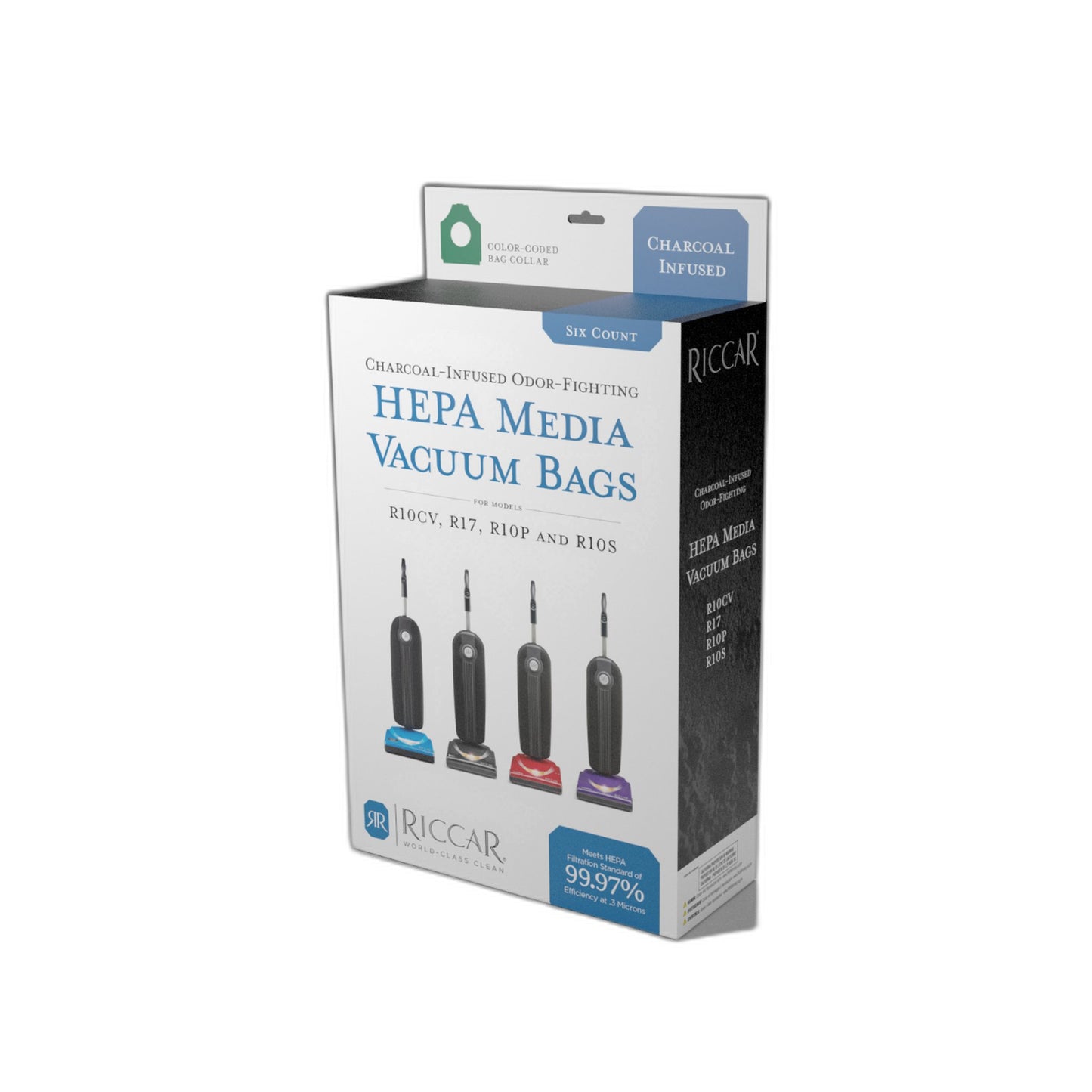 Riccar SupraLite Charcoal-Infused HEPA Media Bags, 6-Pack