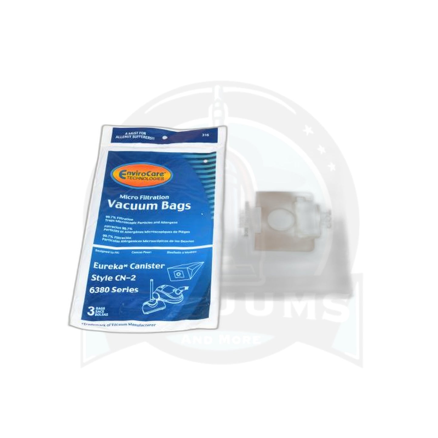 Canister Micro Paper Bags-eureka - CN-2, 3 Pack - Repl Envirocare - Eureka