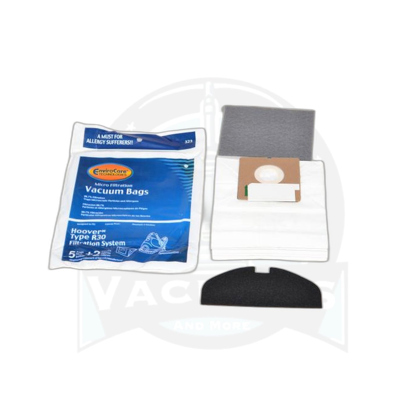Canister Micro Paper Bags - Hoover R30 Plus - 5 Pack - Envirocare Replacement - Hoover