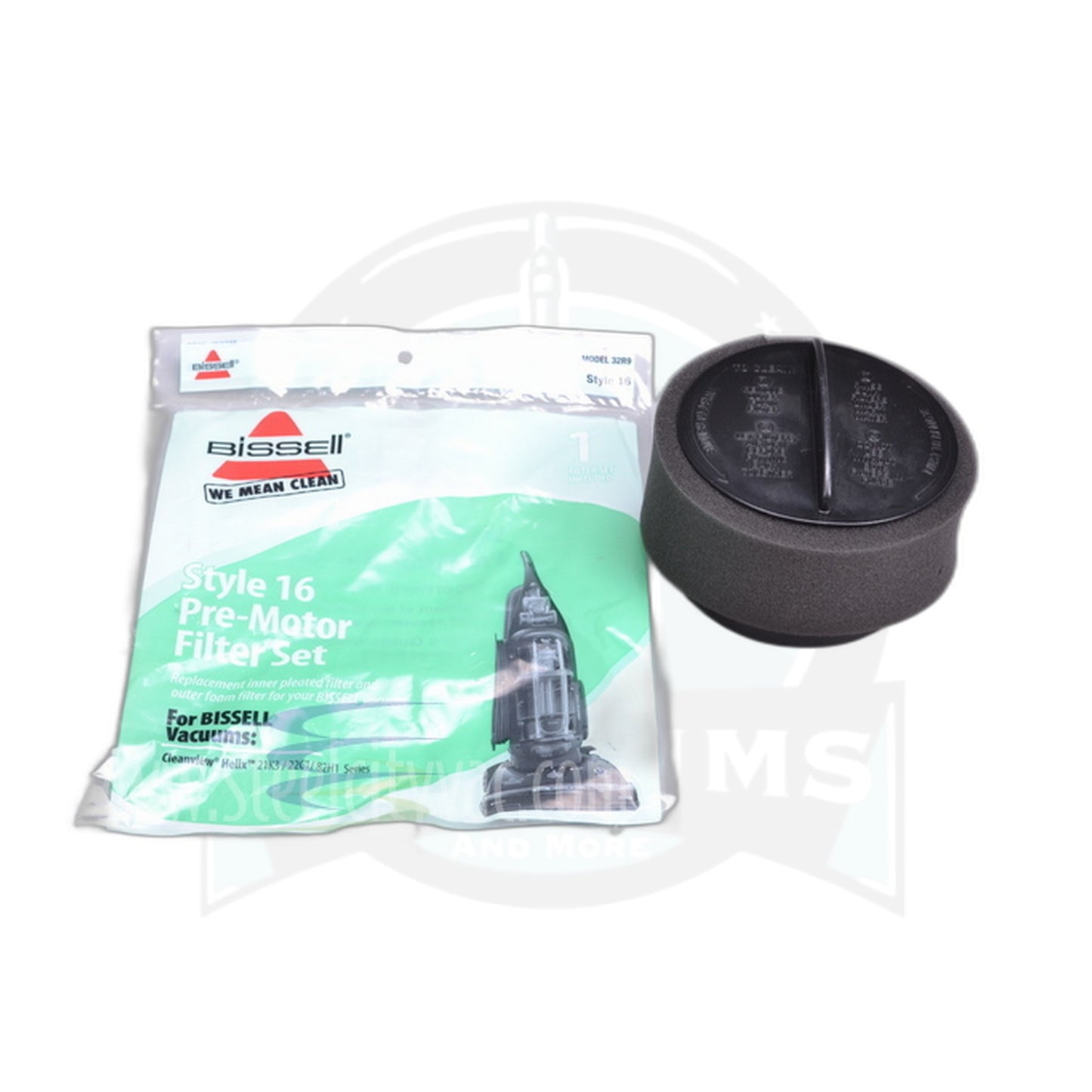 Filter Set - HEPA & Foam, - Bissell Helix Upright - Style 16 - Bissell