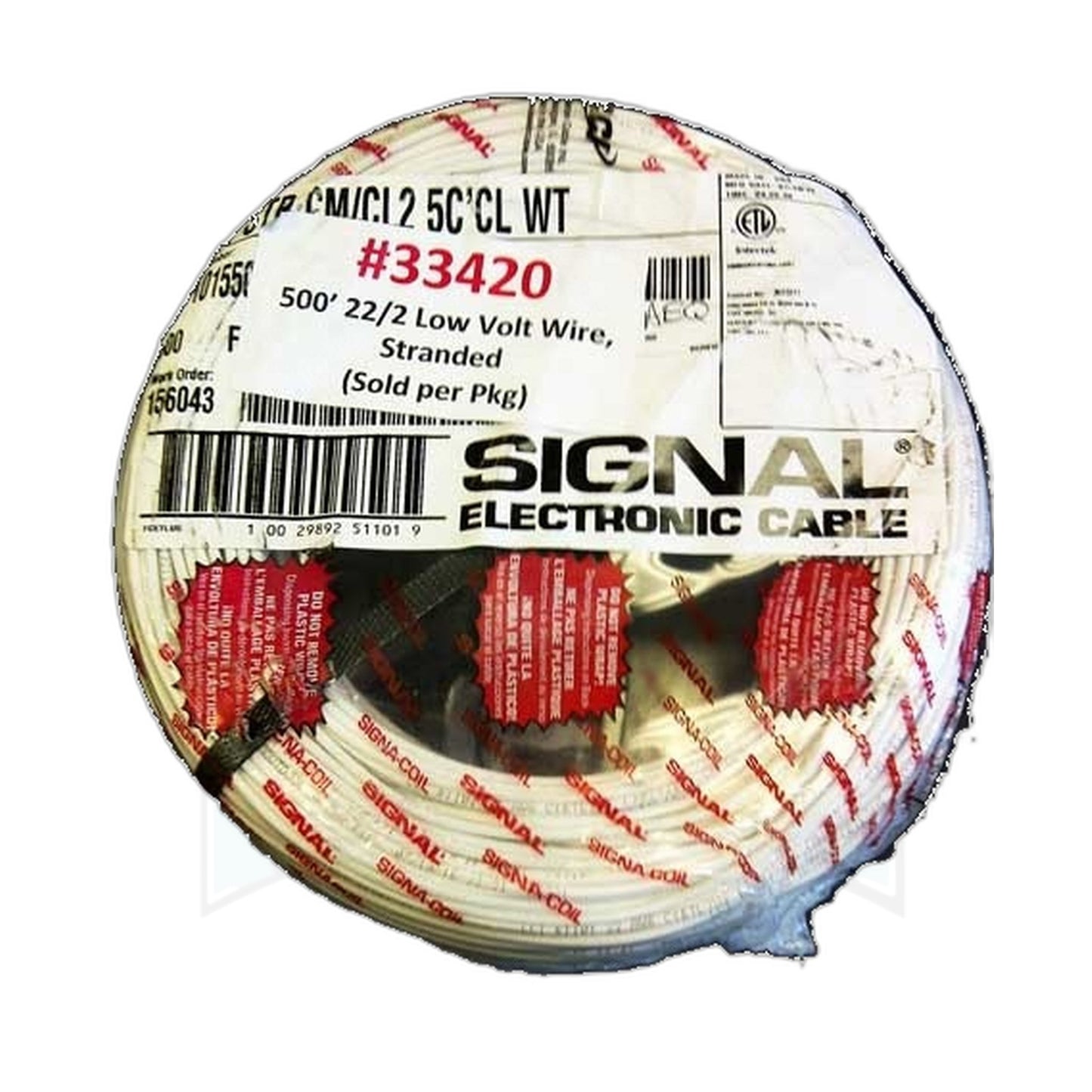 Low Voltage Wire 22/2 Stranded, 500' Reel, White