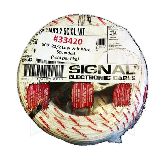 Low Voltage Wire 22/2 Stranded, 500' Reel, White