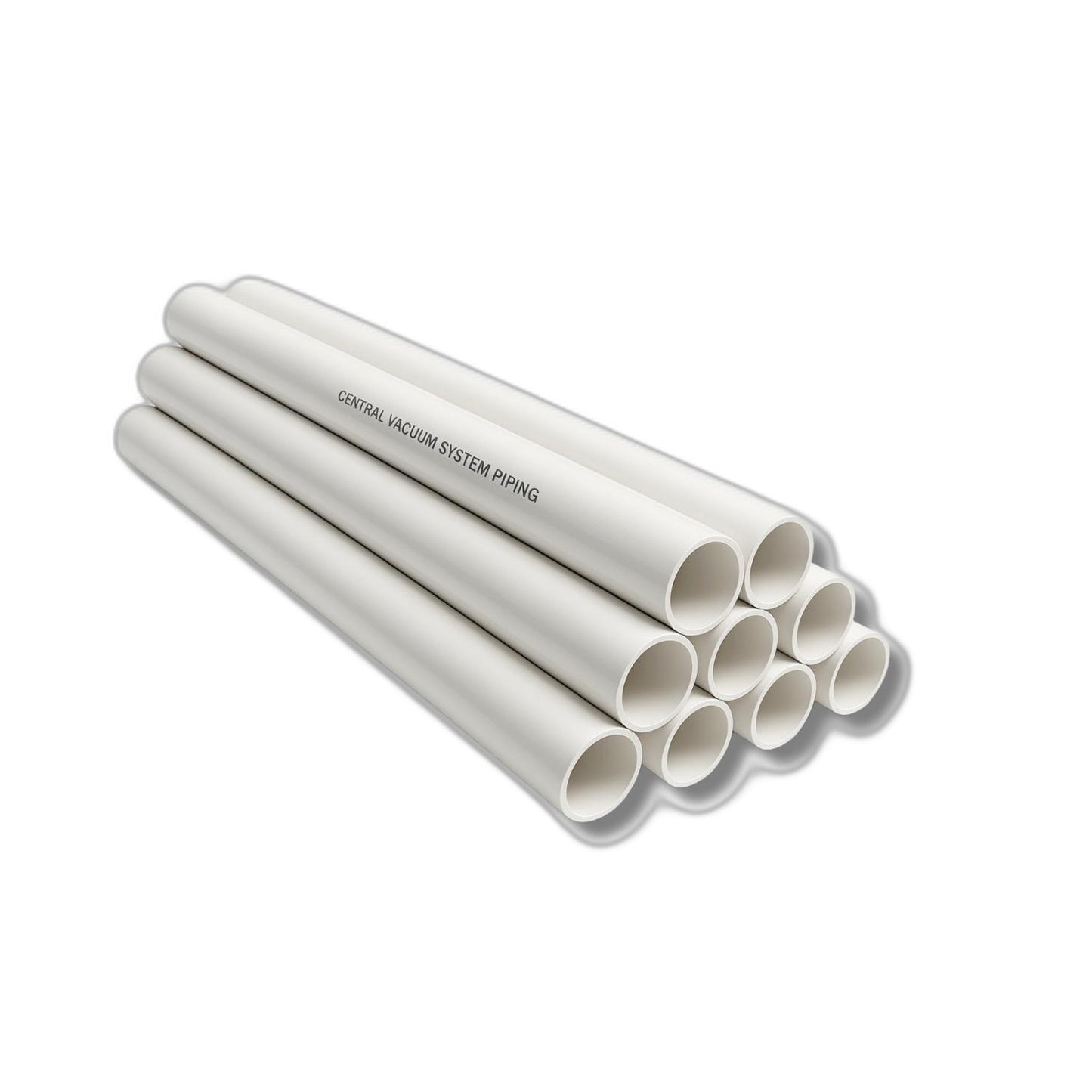 Central Vacuum PVC Pipe Bundle, Ten 8 ft Tubes, 2 Inch