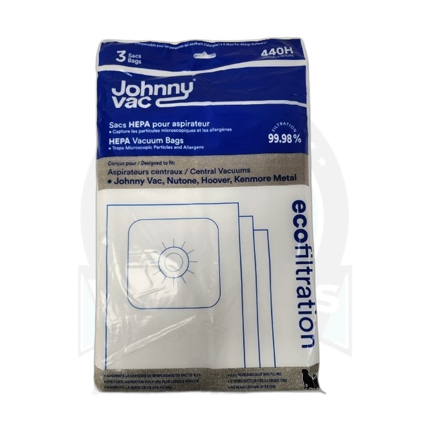 HEPA Paper Central Vacuum Bags 3-Pack (Fits NuTone, MD Apex, Hayden)
