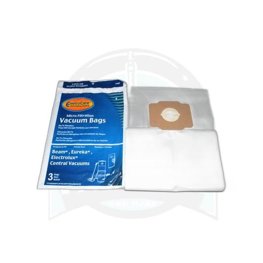 Central Vacuum Paper Bags - Beam/Eureka/Electrolux, Microlined, 3 Pack - Beam