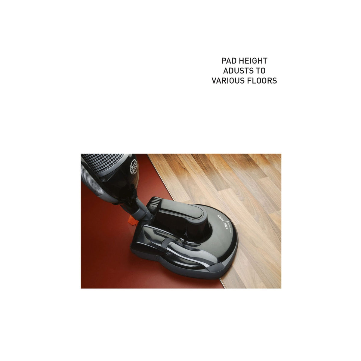 SEBO DISCO Floor Polisher Head with Green Pad — Black