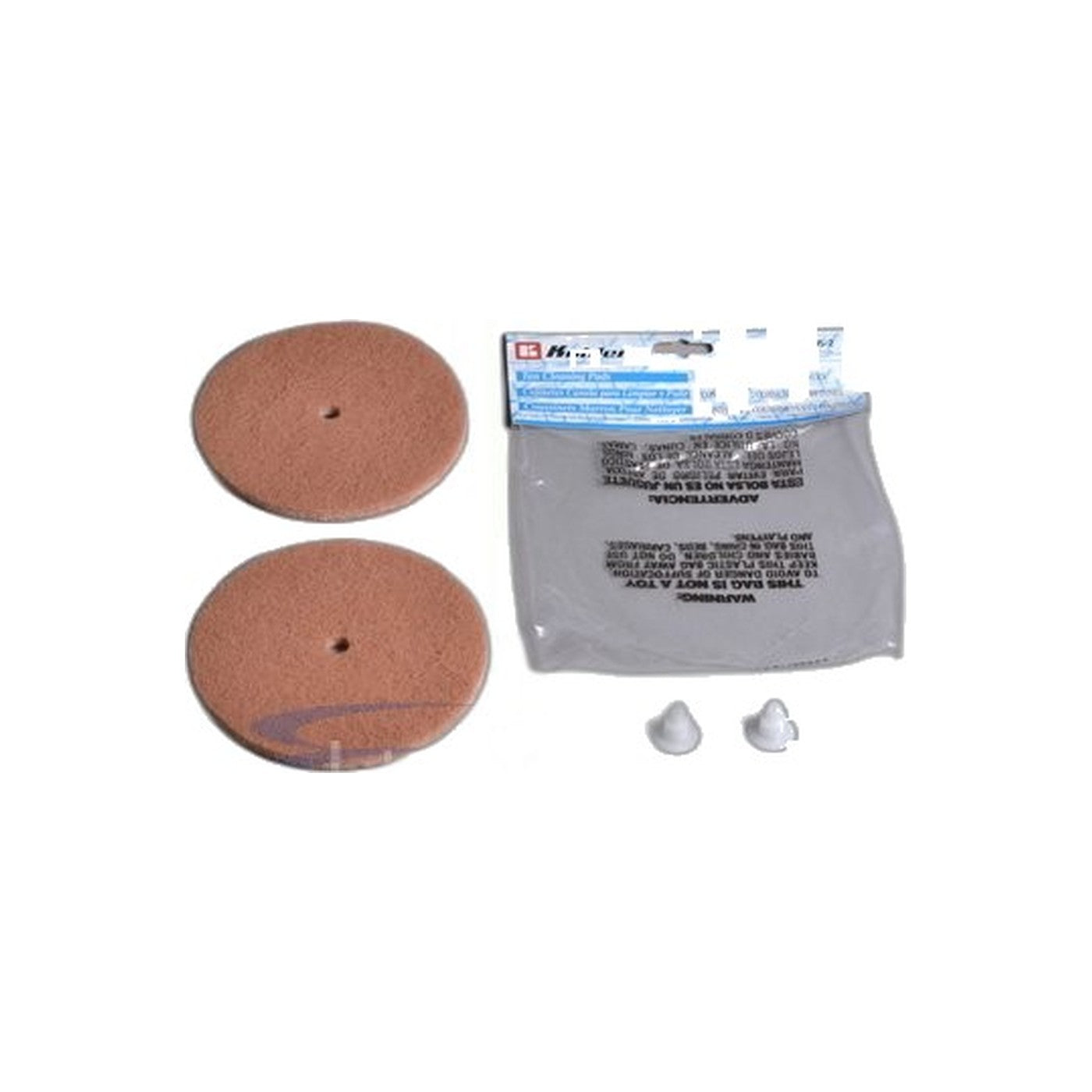 Tan Polishing Pads - 6 Inch, 2-Pack with Retainer Clips