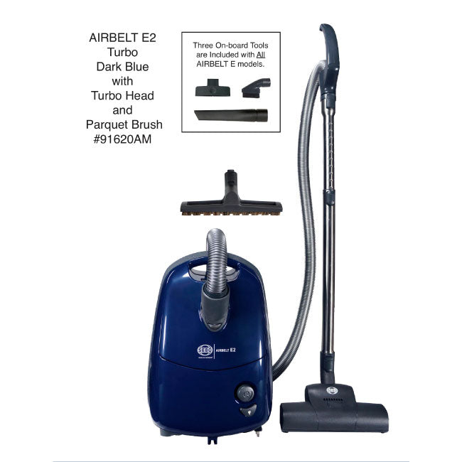 AIRBELT E2 Turbo, with turbo nozzle (8365GS) and parquet brush (dark blue)