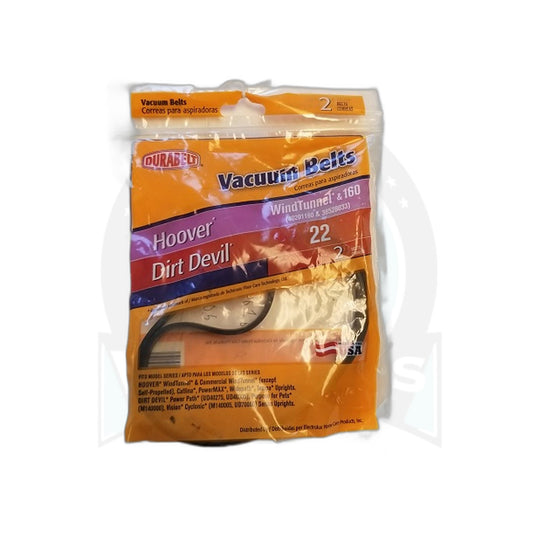 Hoover WindTunnel & Dirt Devil 22 Vacuum Belt, 2-Pack (Style 033)